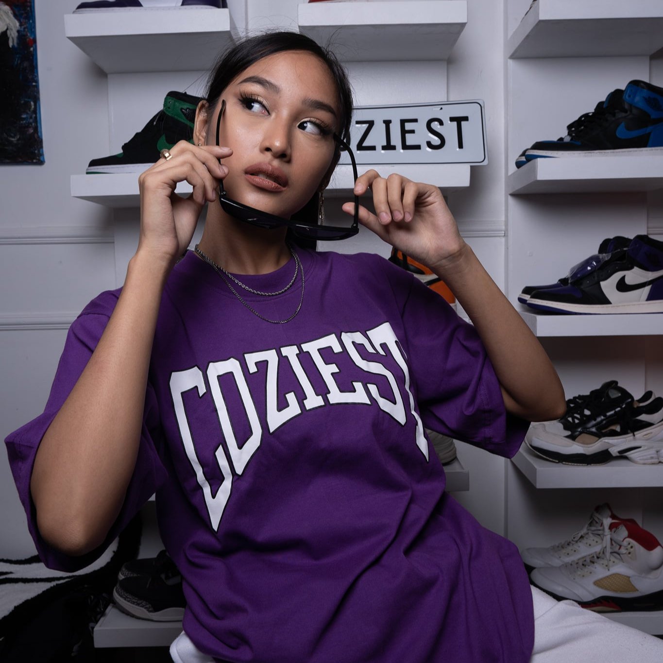 "Varsity Arc" Tee in Violet Colorway