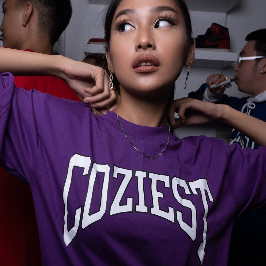 "Varsity Arc" Tee in Violet Colorway