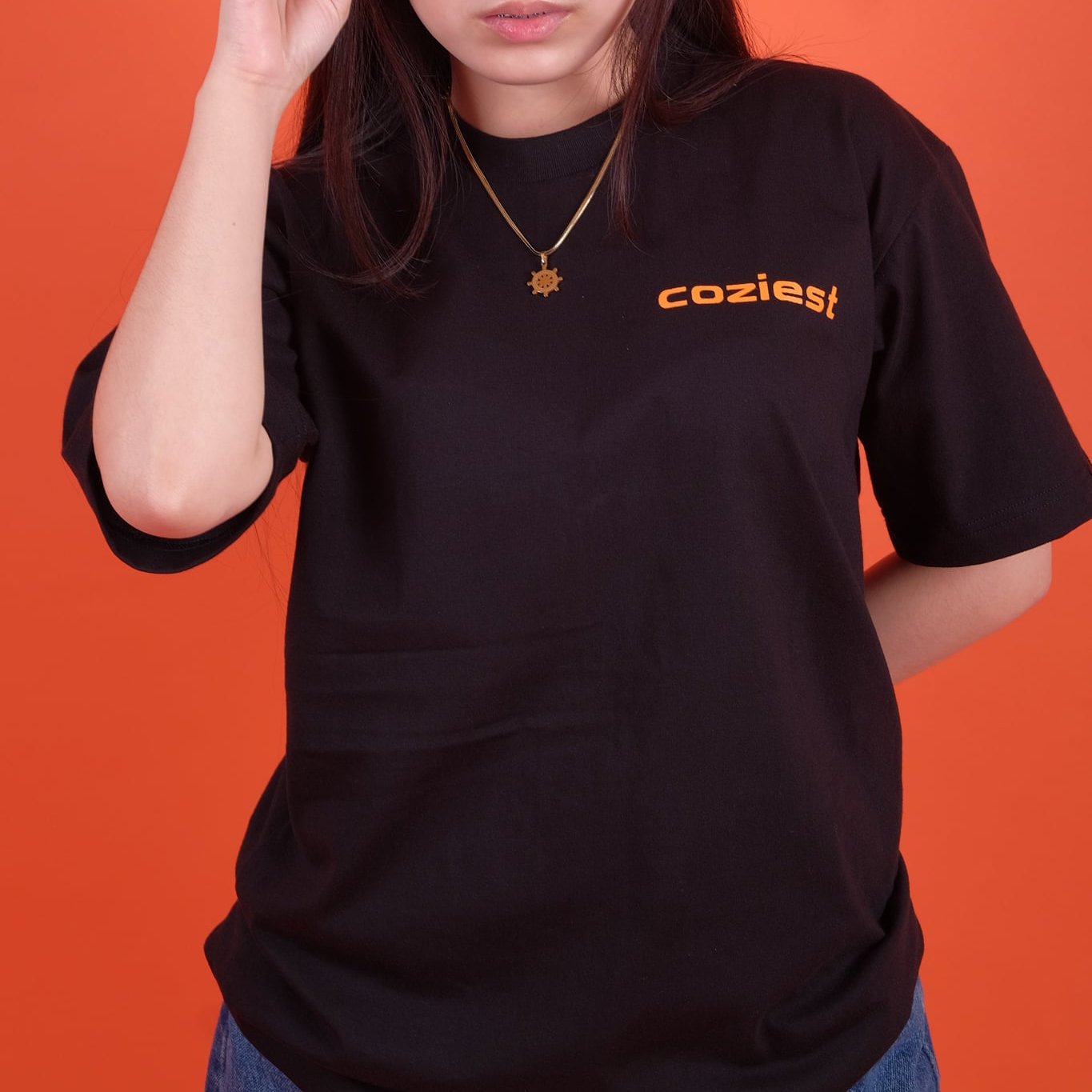 "Skyline" Tee in Black/Orange Colorway