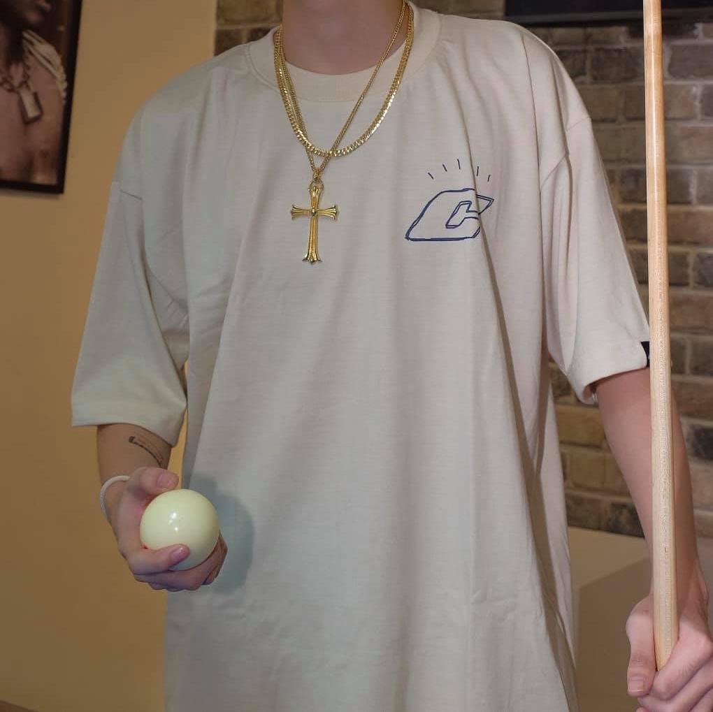 "CJ" Tee in Beige Colorway