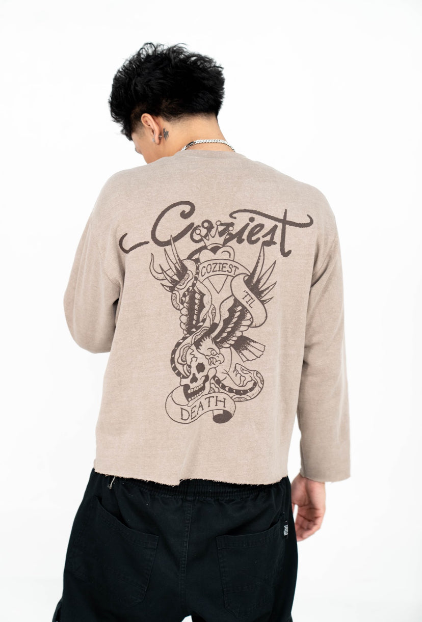 “Death” Long Sleeve in Light Brown Colorway