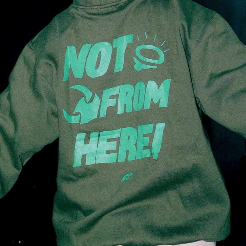 “NFH” Hoodie in Military Green Colorway