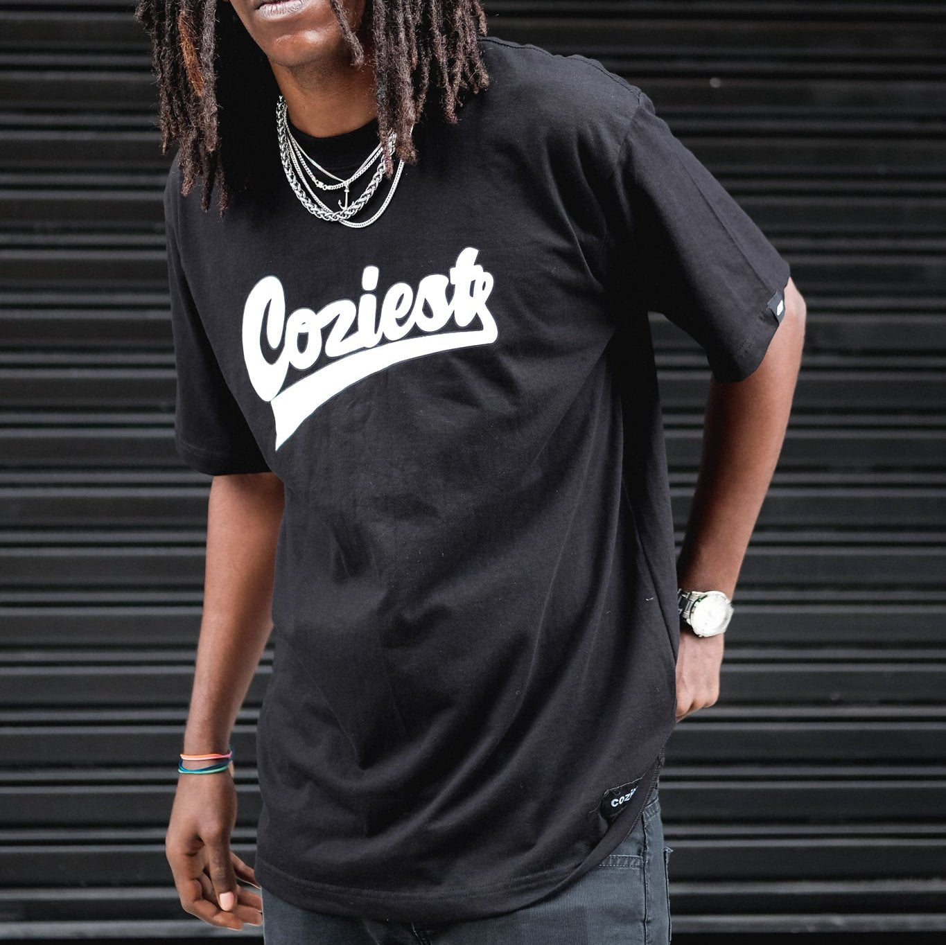 "College" Tee in Black Colorway