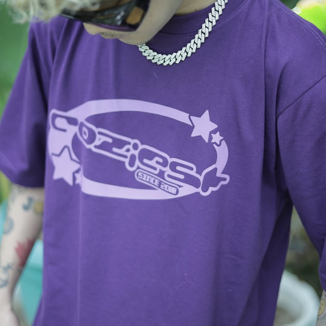 "Y2K” tee in Violet Colorway
