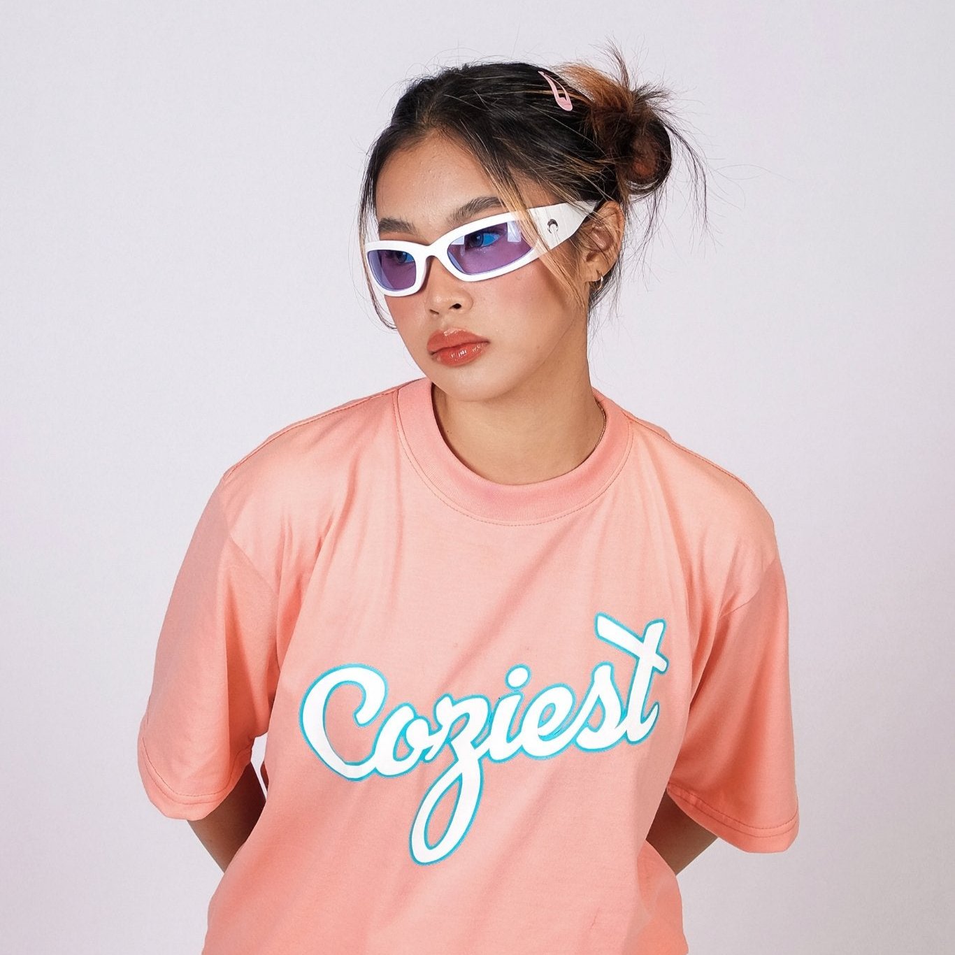 "Scoop" Tee in Light Salmon Colorway