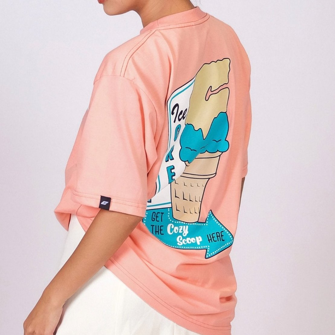 "Scoop" Tee in Light Salmon Colorway