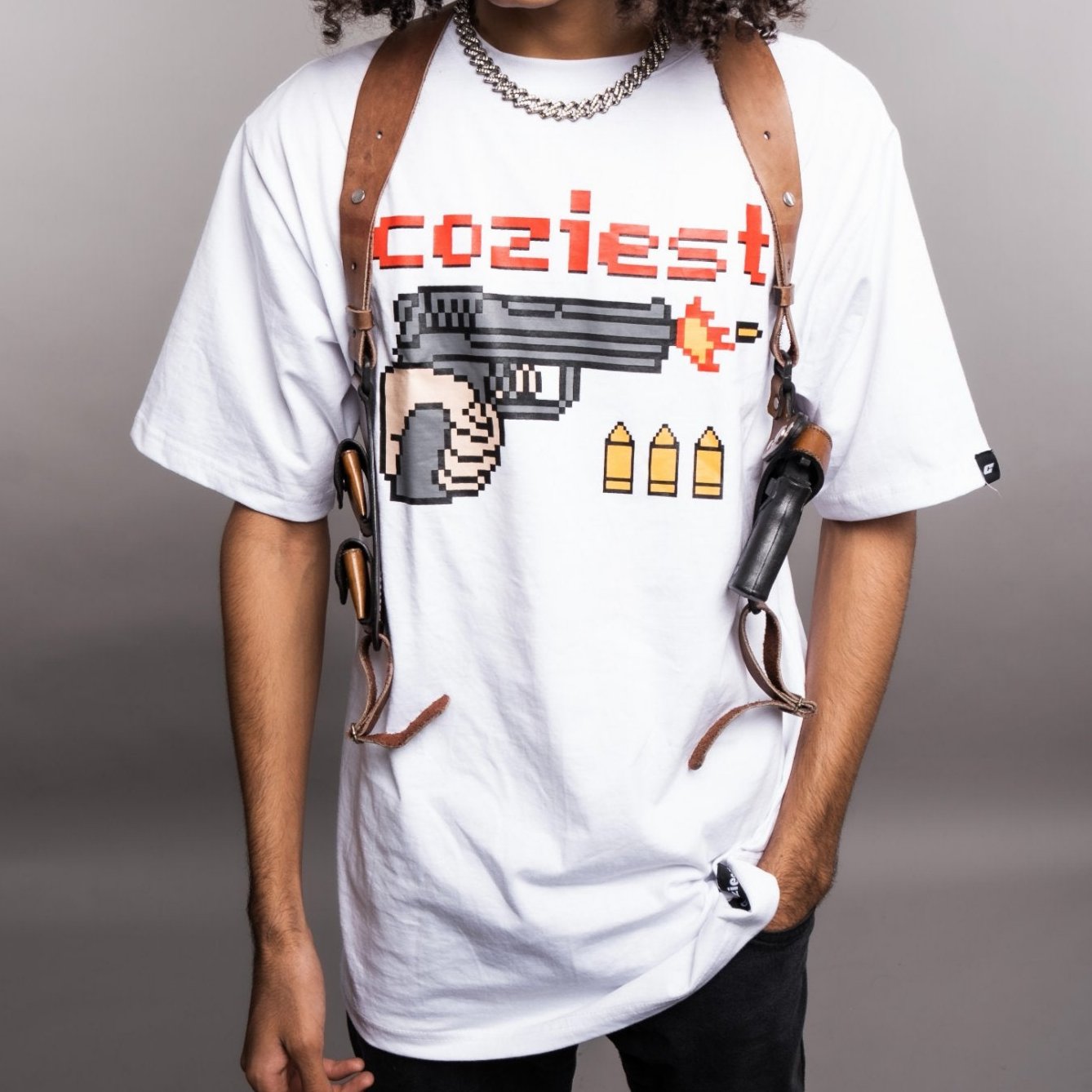 “Trigger” Tee in White Colorway
