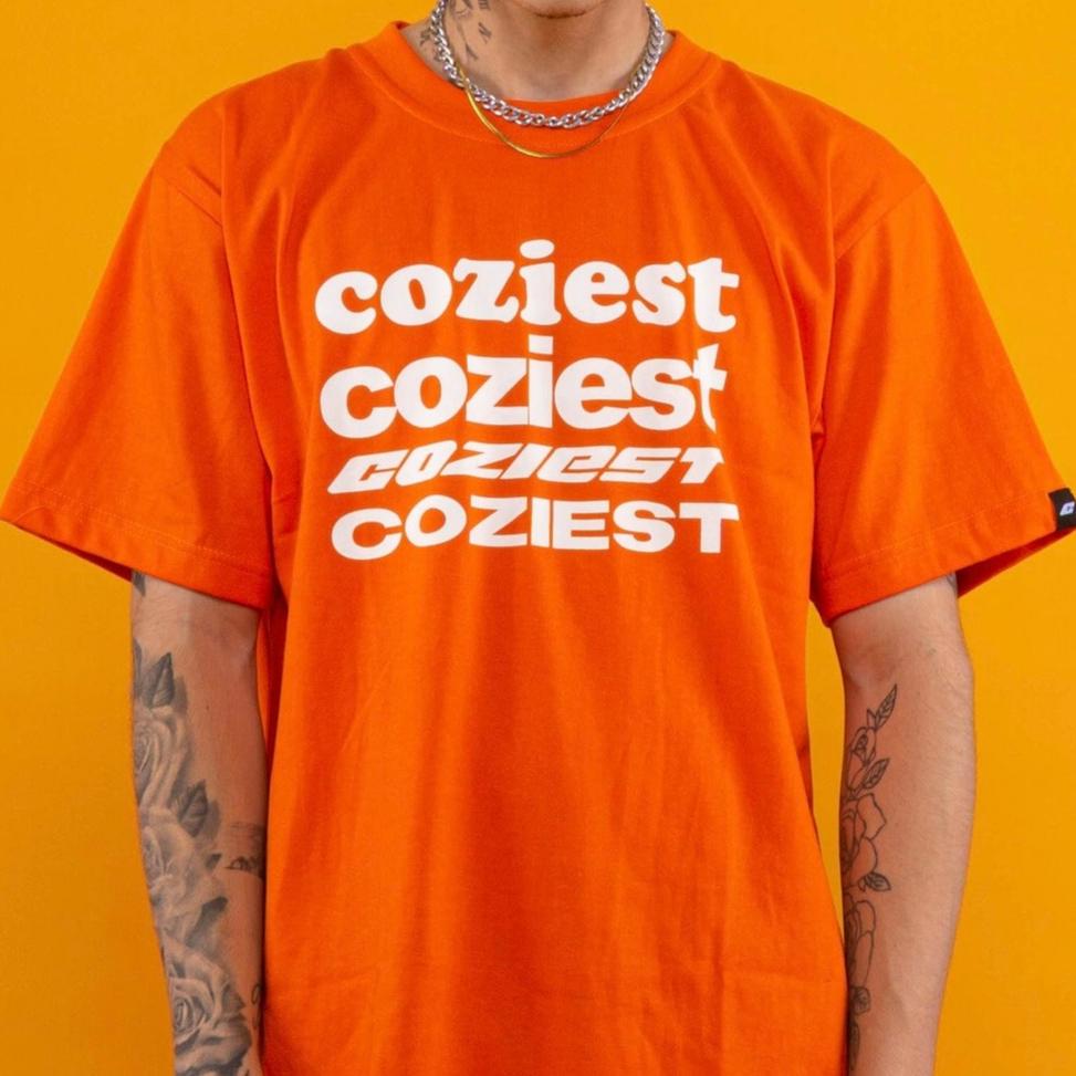 “Compilation” Tee in Orange Colorway