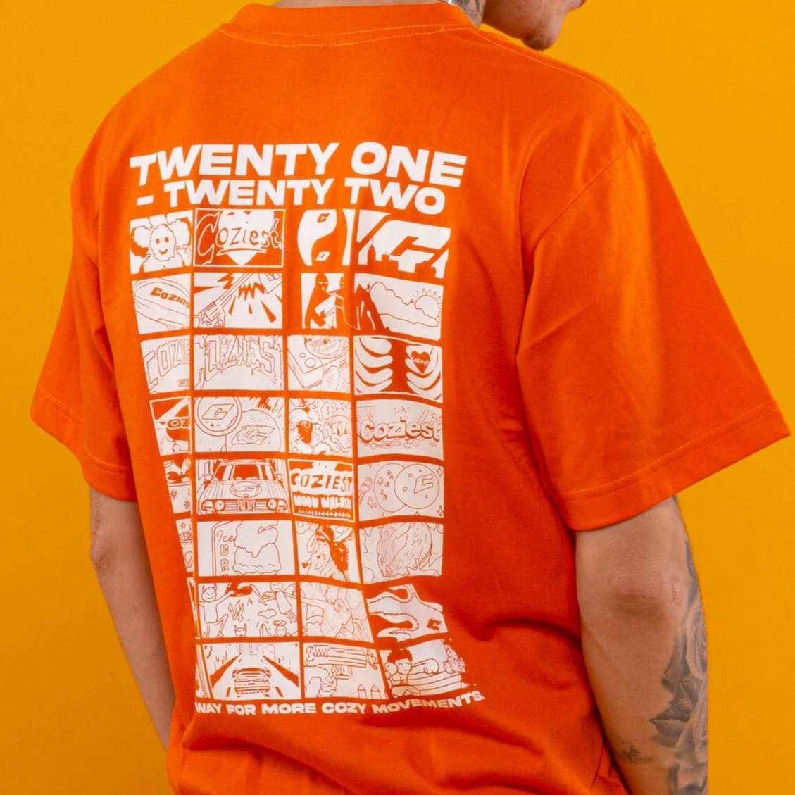“Compilation” Tee in Orange Colorway