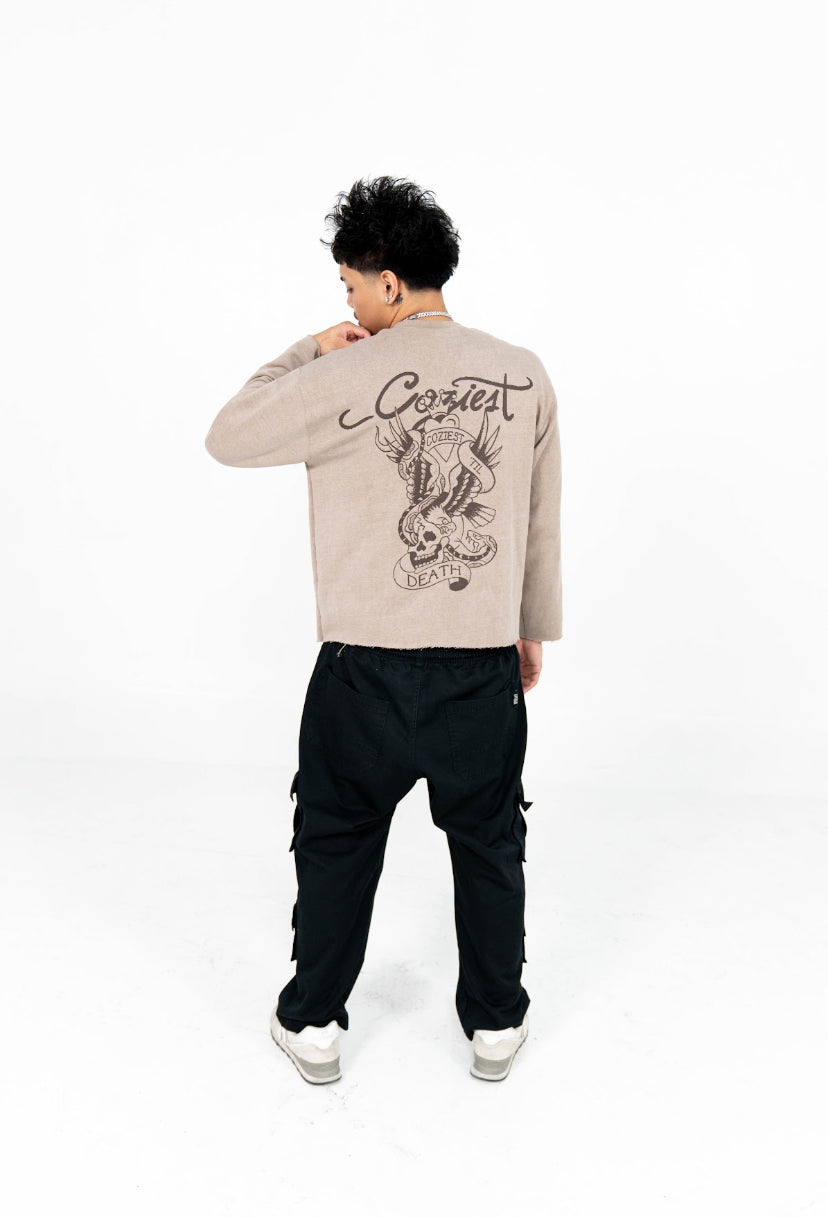 “Death” Long Sleeve in Light Brown Colorway