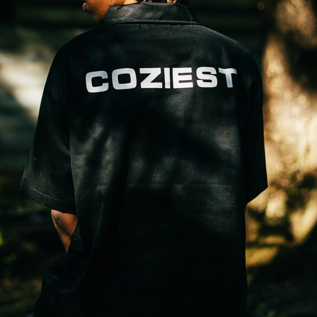 "Workwear" Quarter Zip Polo in Black Colorway.