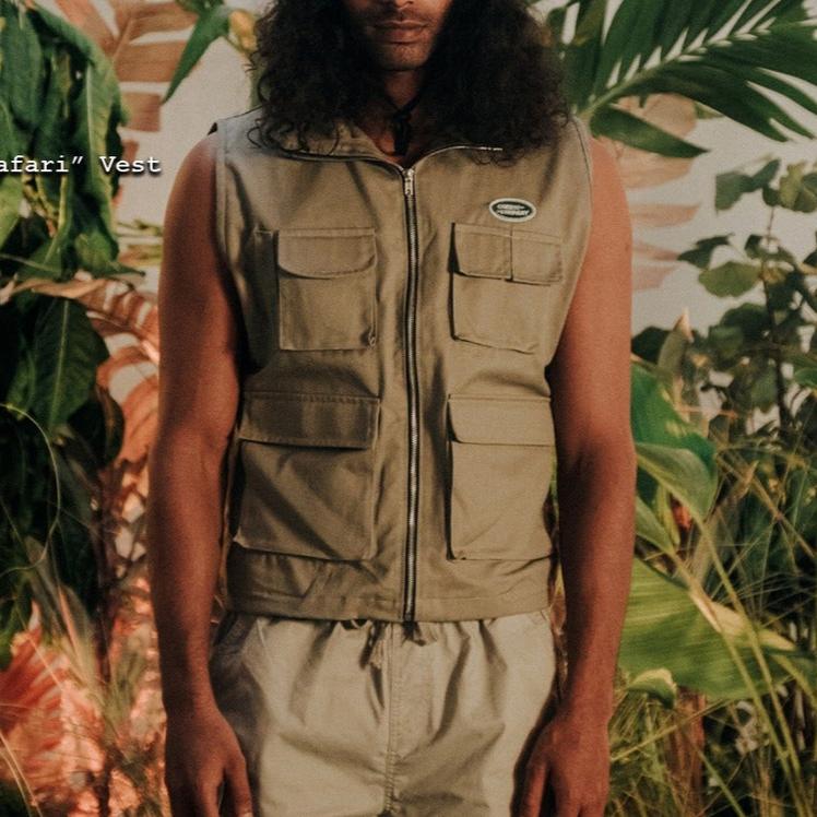 "Safari" Vest in Beige Colorway