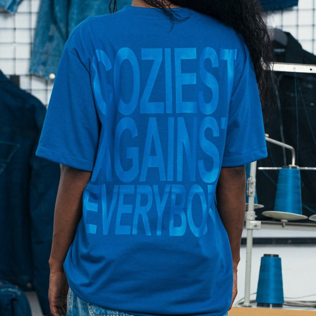 "Against" Tee in Blue Colorway