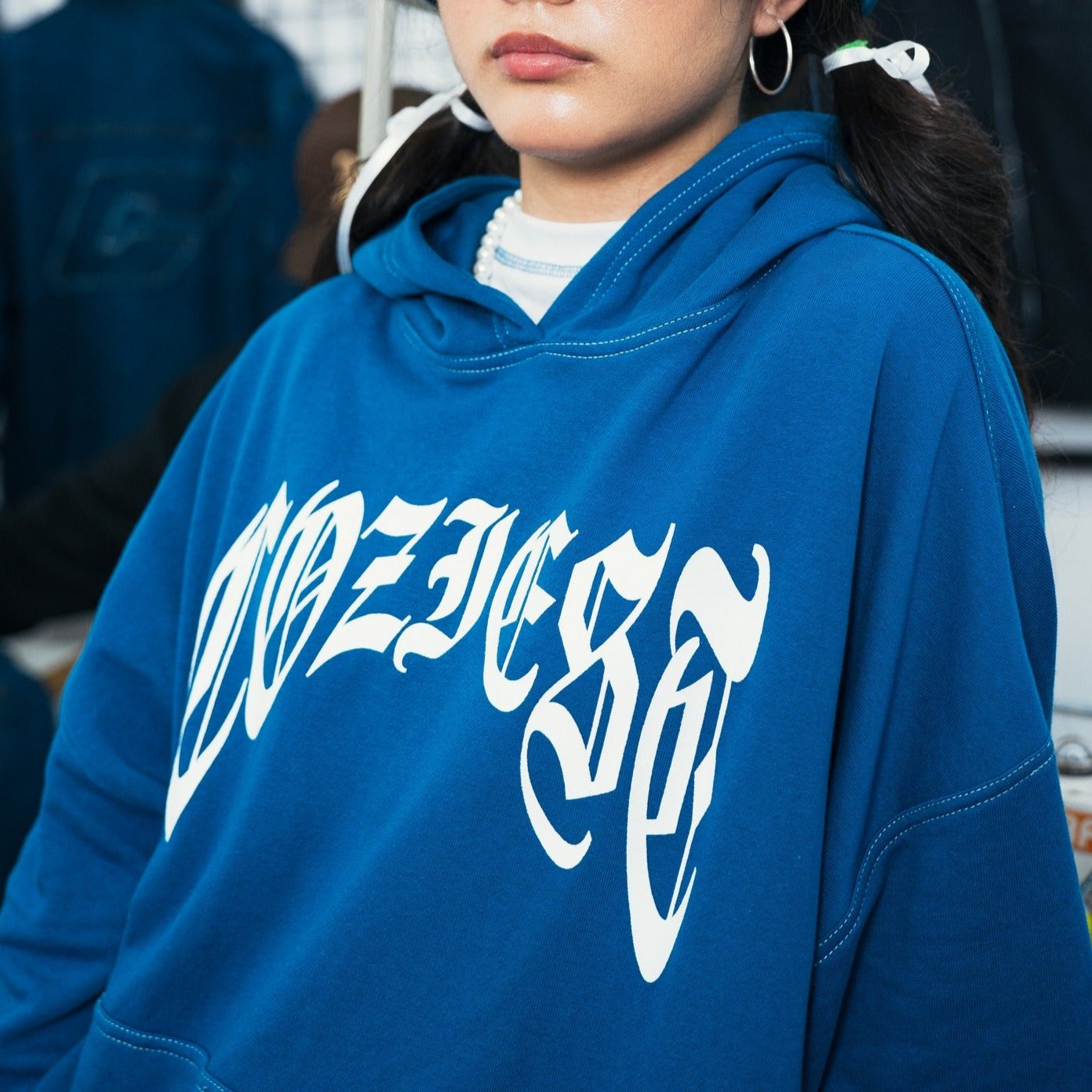 "Old English Arc" Hoodie in Blue Colorway