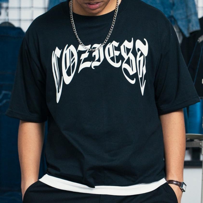 "Old English Arc" Tee in Black Colorway