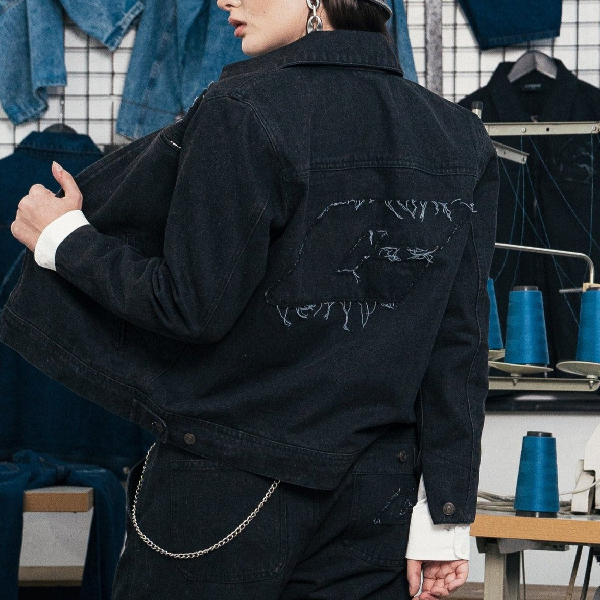 "The Fifth" Denim Jacket in Black Colorway