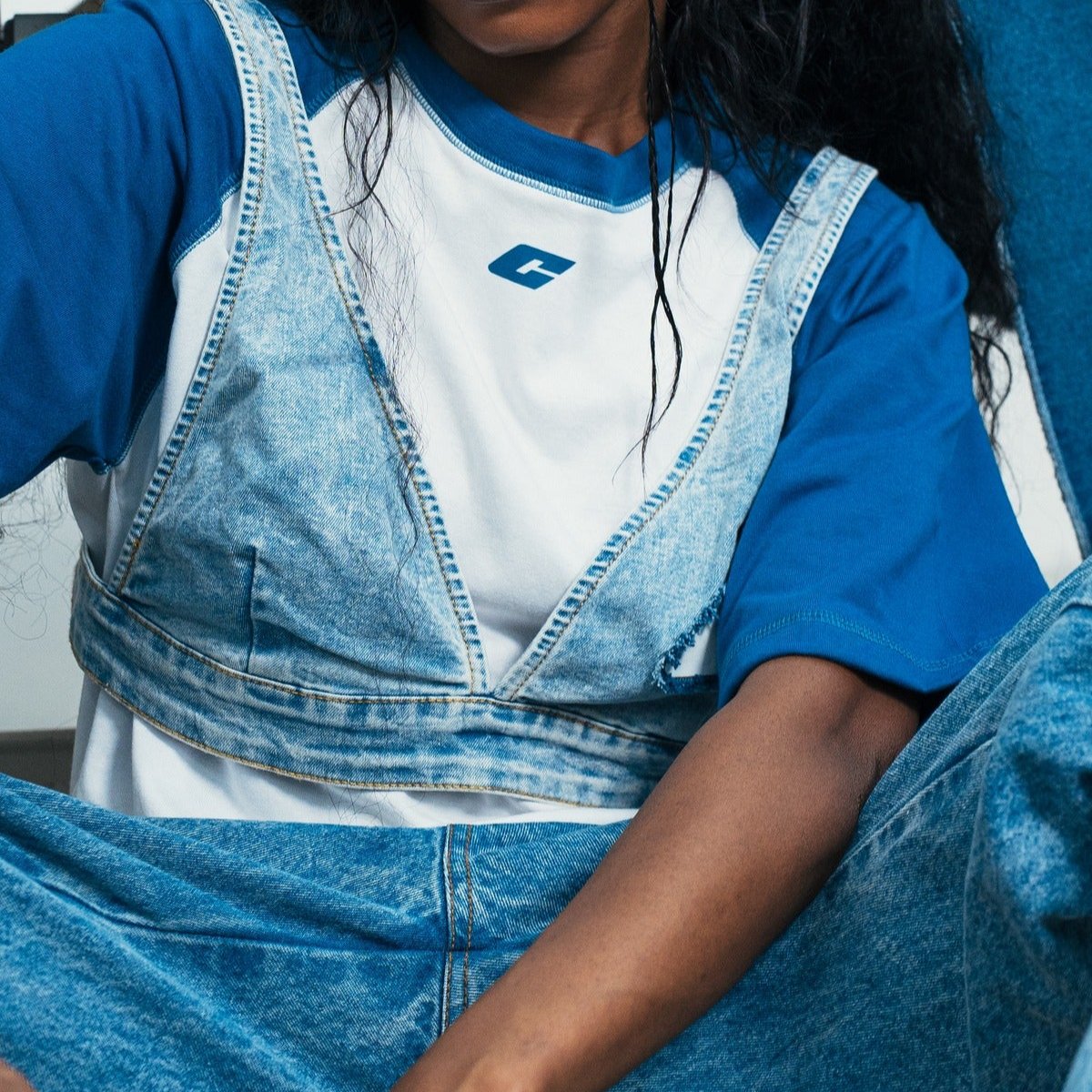 "The Fifth" Raglan Tee in Blue Colorway