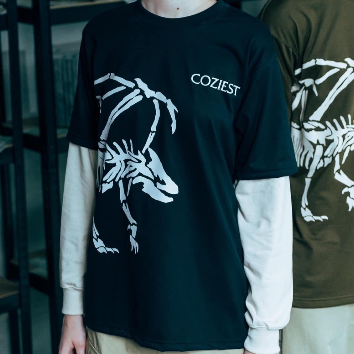 "Fossil" Long-sleeves in Black Colorway