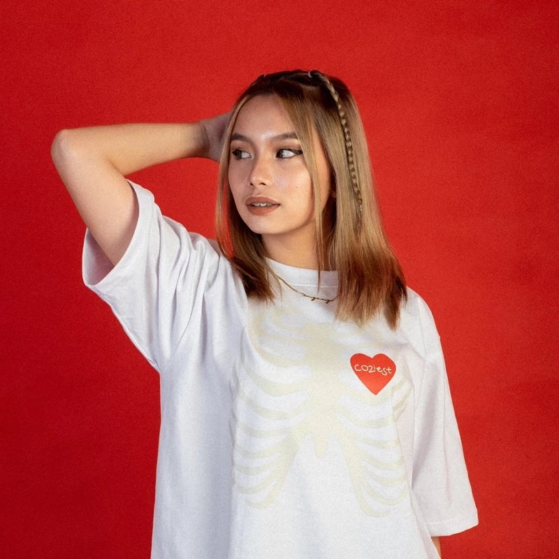 "Bone" Tee in White Colorway