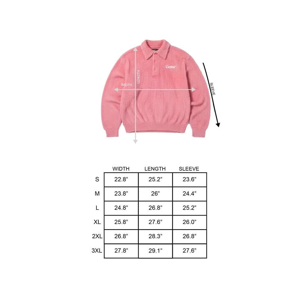 “Fur” Long Sleeve Polo in Pink Colorway