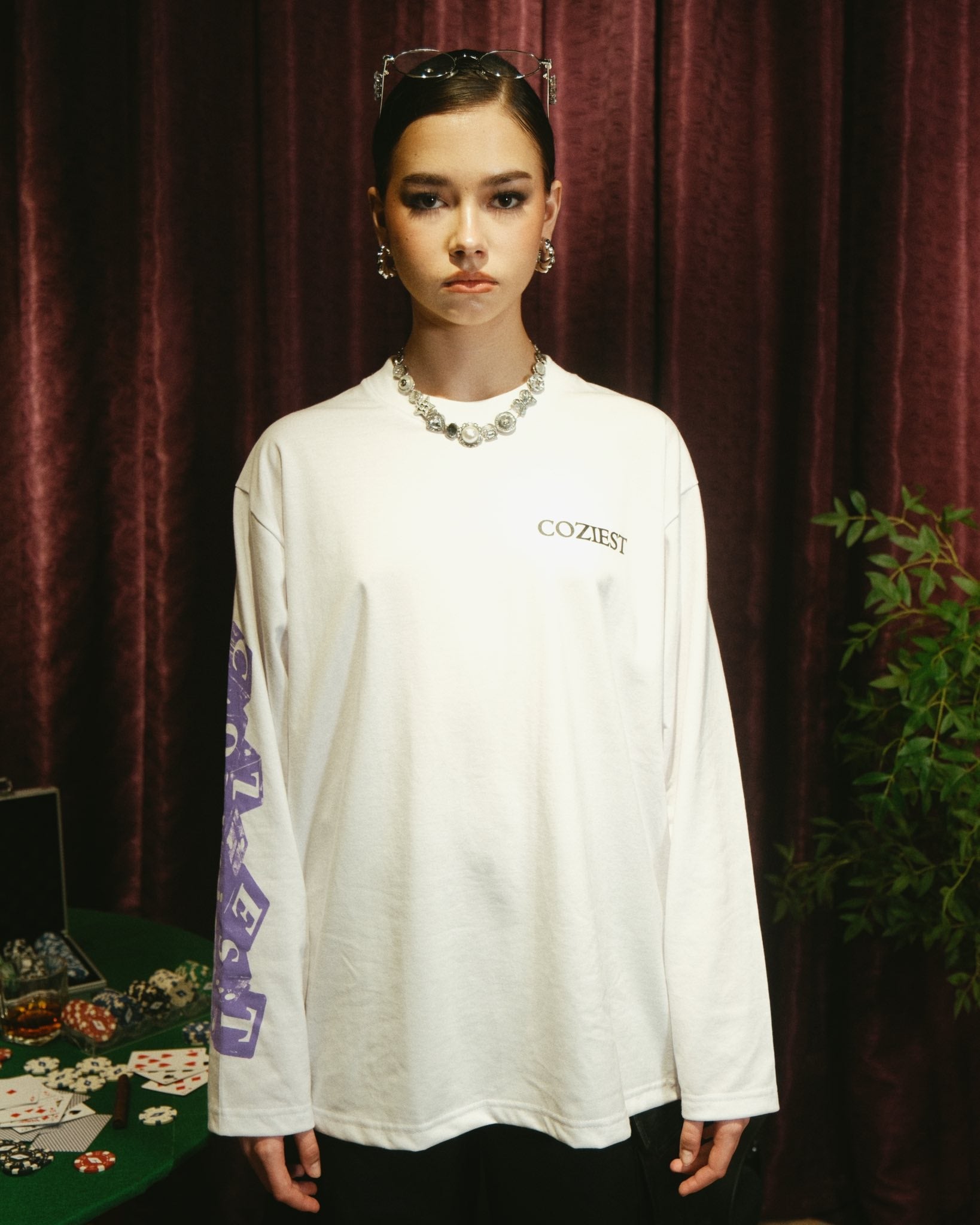 "No Risk" Longsleeve in Whte Colorway