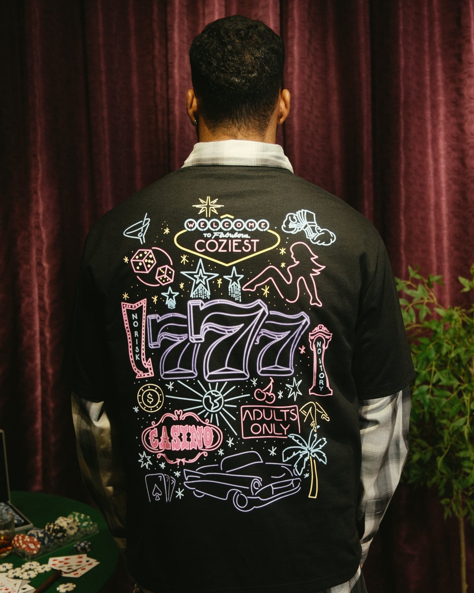 "Neon Lights" Tee in Black Colorway