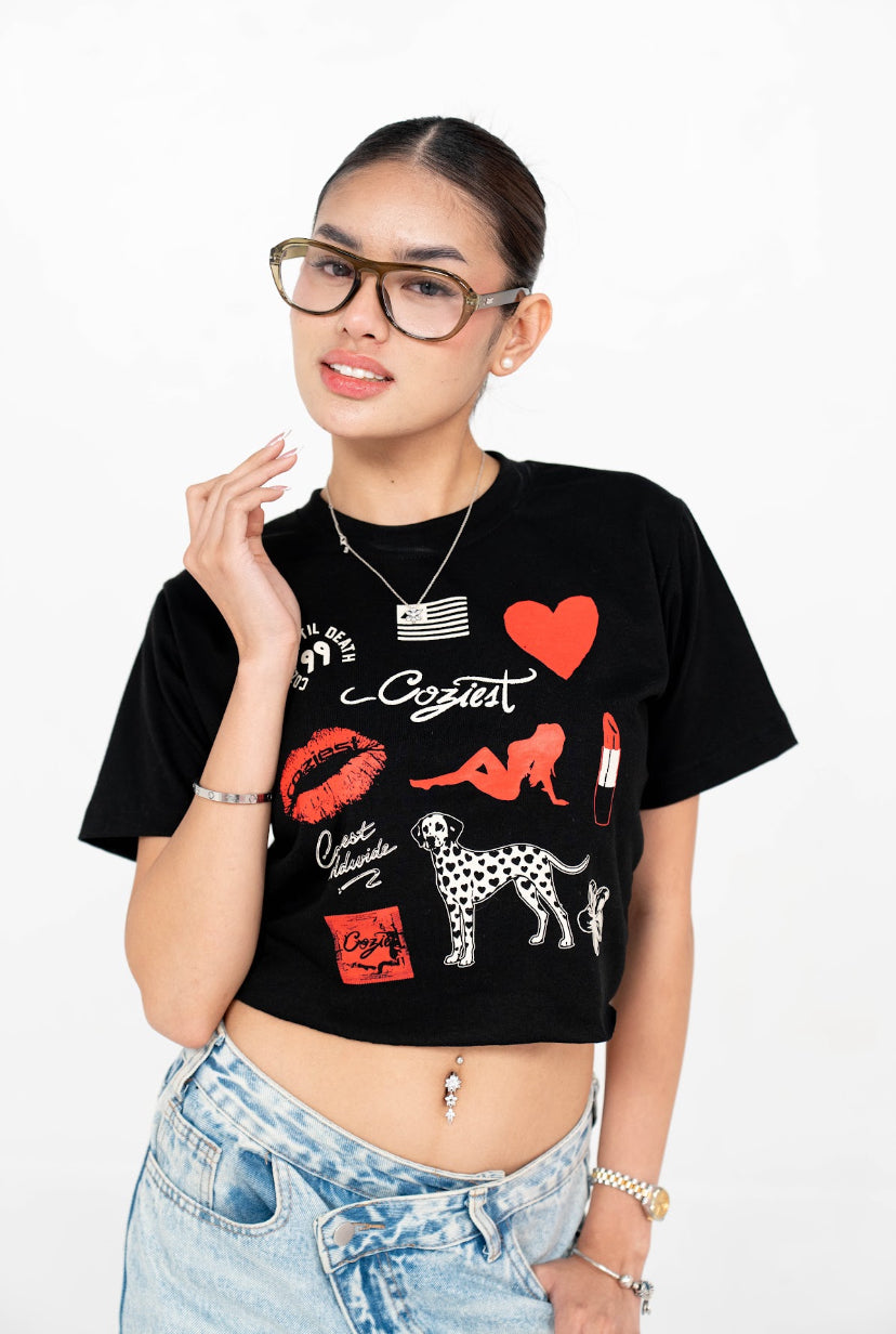 “26” Croptop in Black Colorway