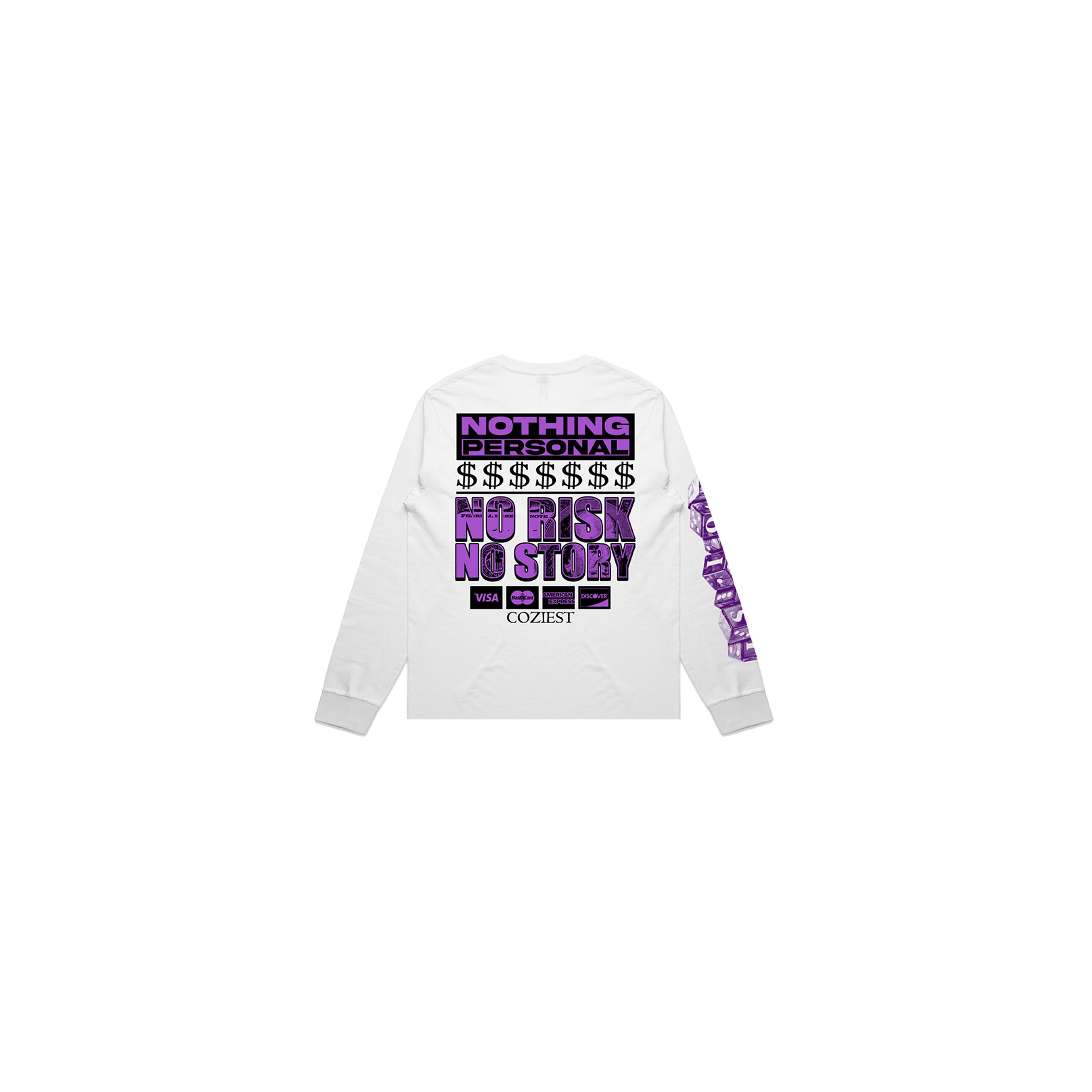 "No Risk" Longsleeve in Whte Colorway