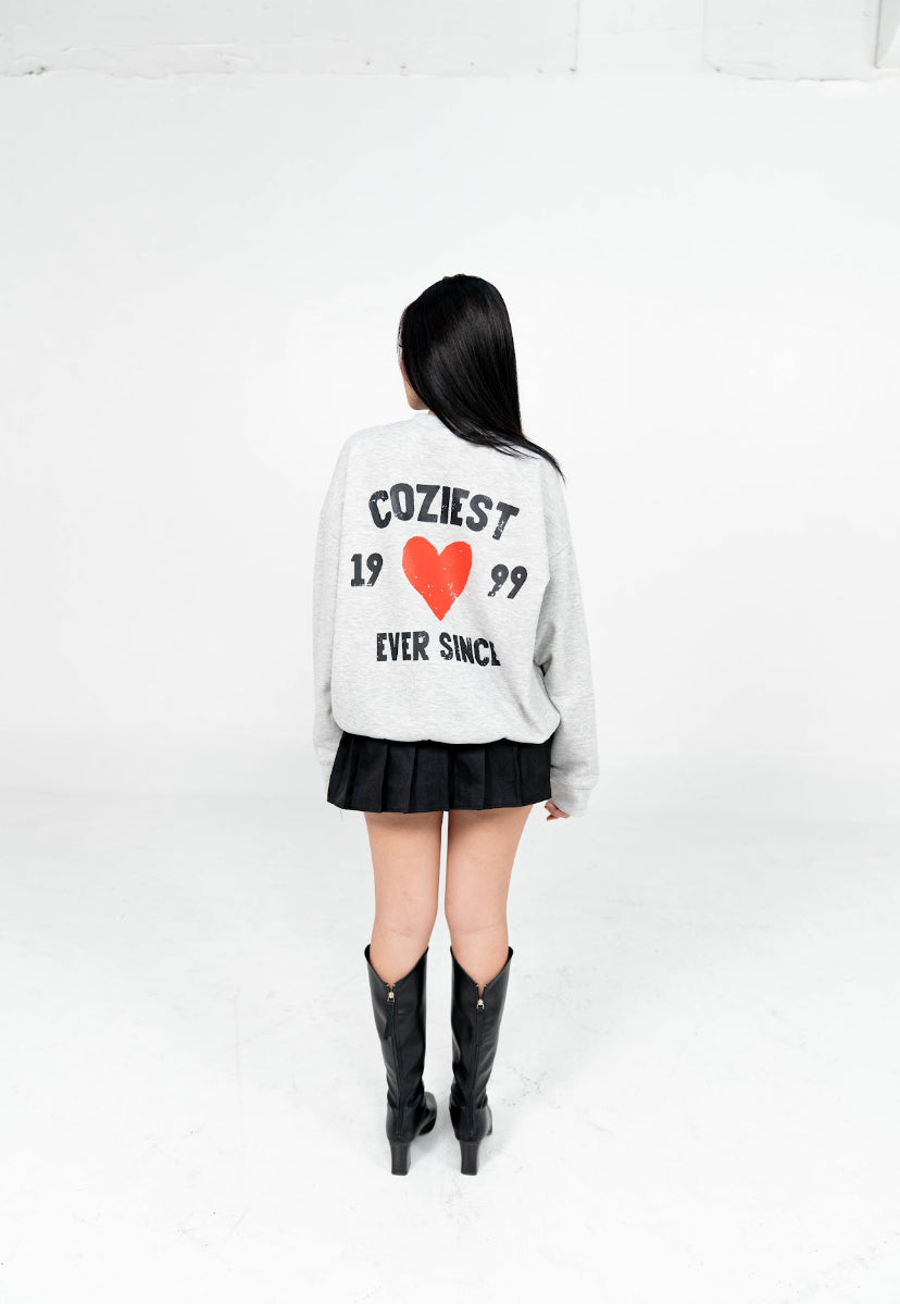 "1999" Long Sleeve Pull Over in Heather Gray Colorway