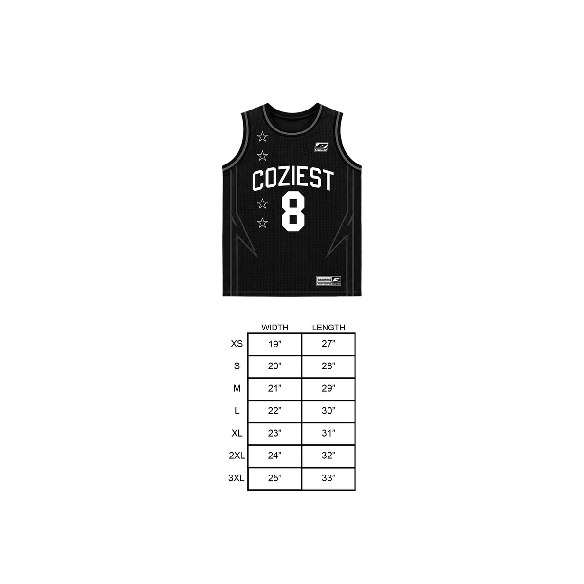 "Cozieight" Jersey in Black