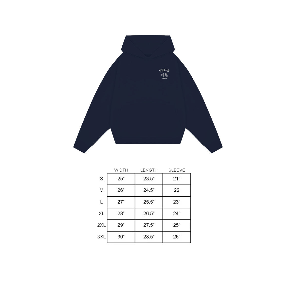 “National" Hoodie in Navy Blue