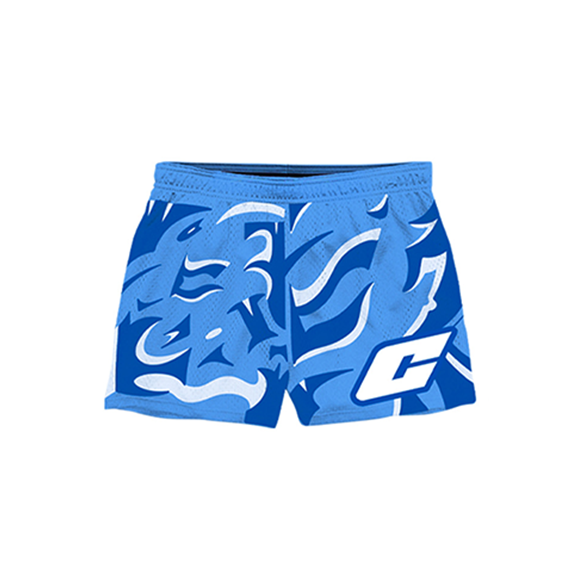 "Blue Chrome" Mesh Shorts