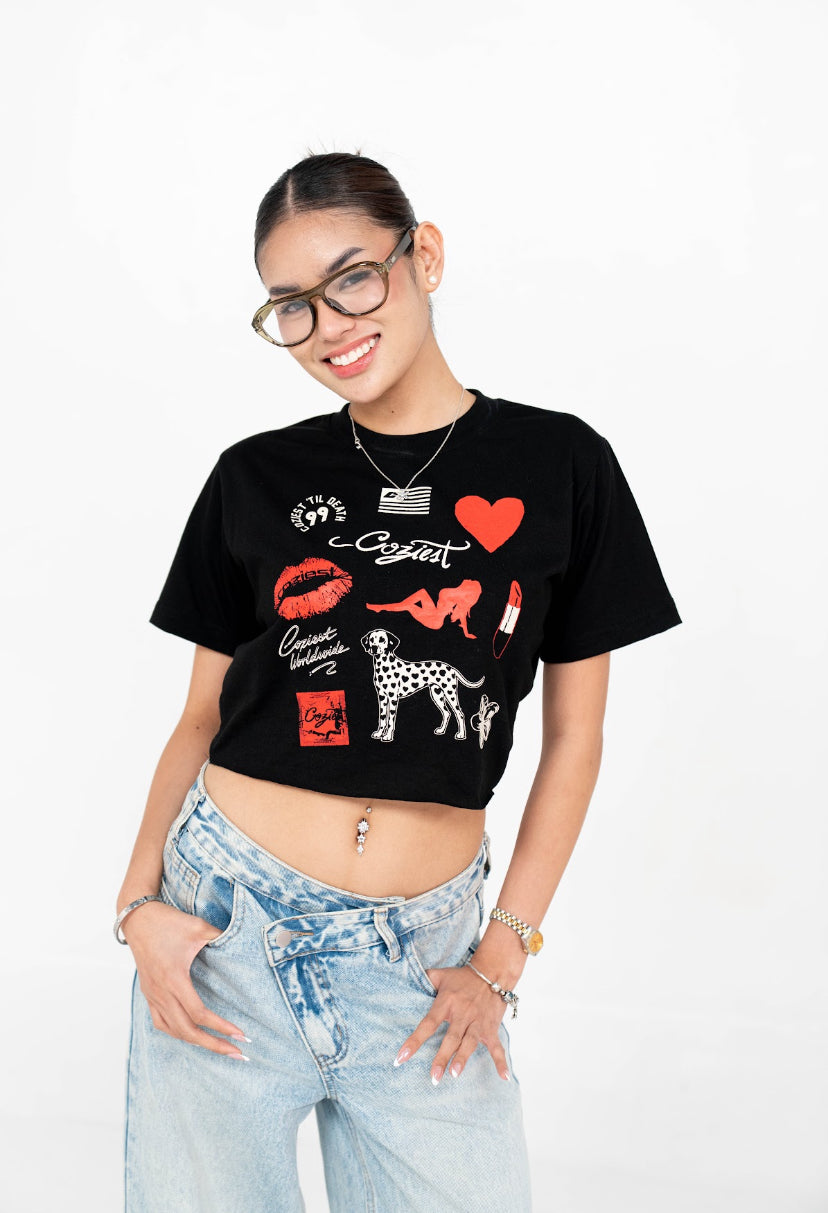 “26” Croptop in Black Colorway