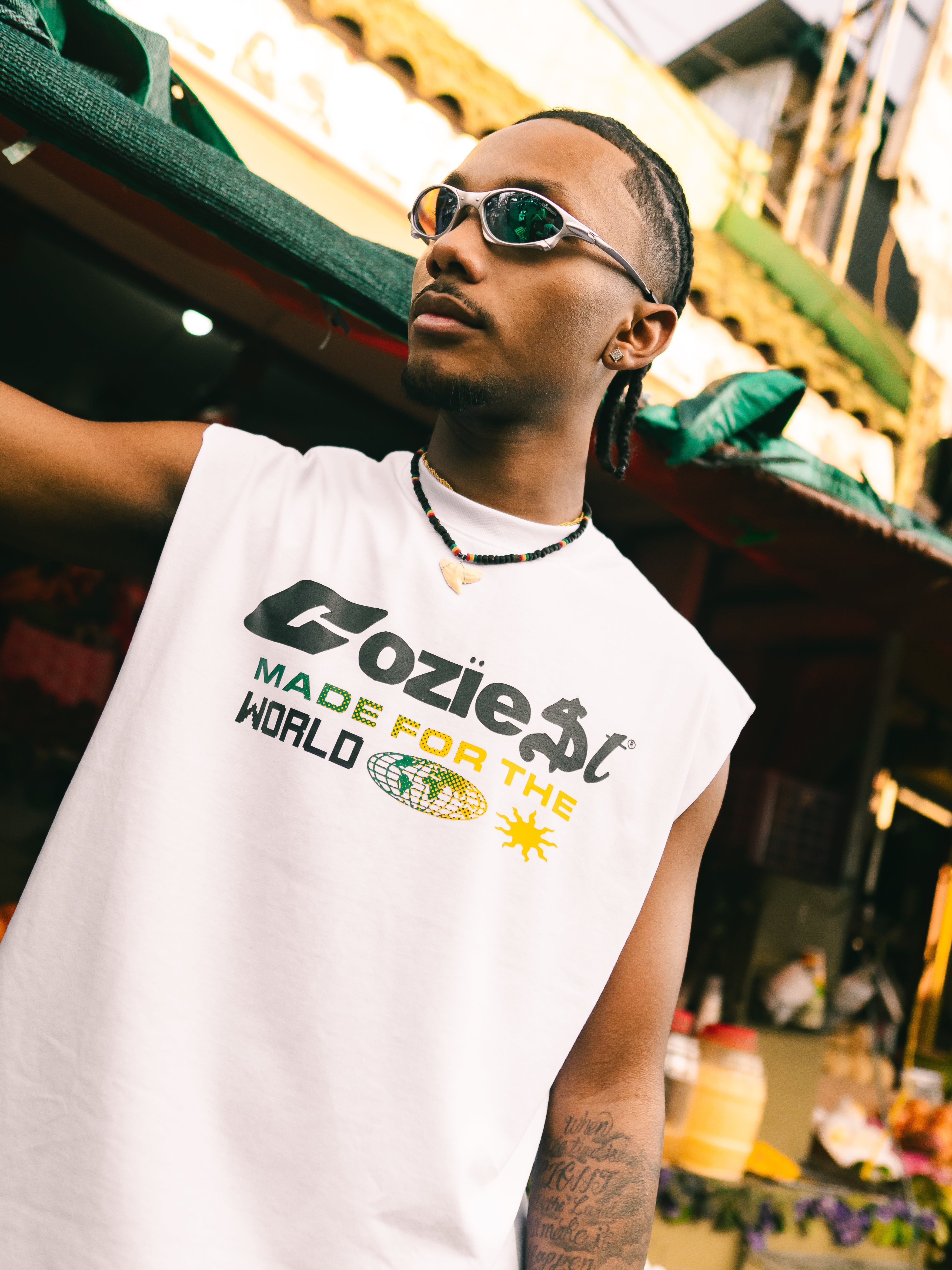 “Summer Muscle Shirt” in White Colorway