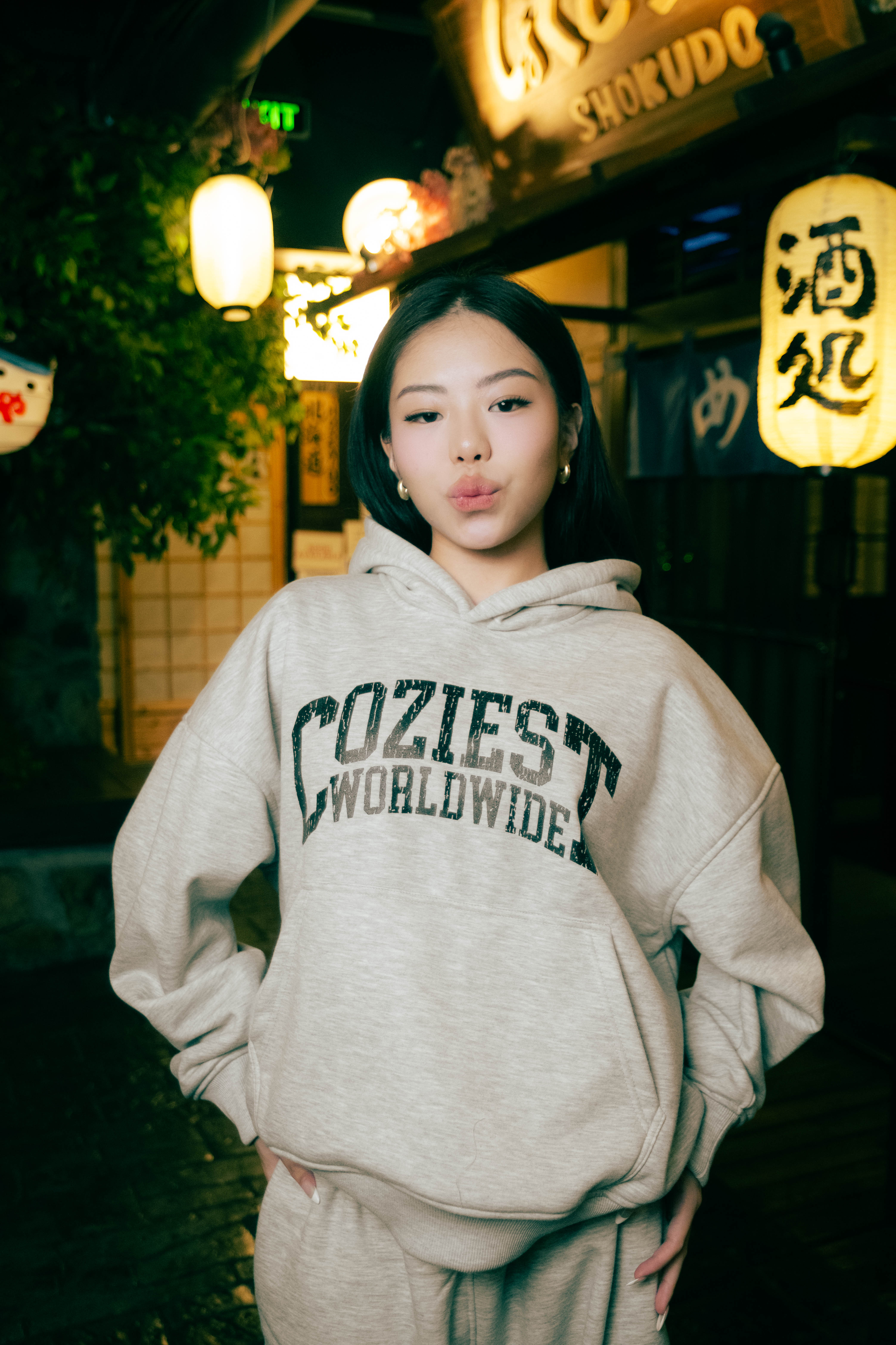 “CWW” Hoodie in Black and Heather Gray Colorway