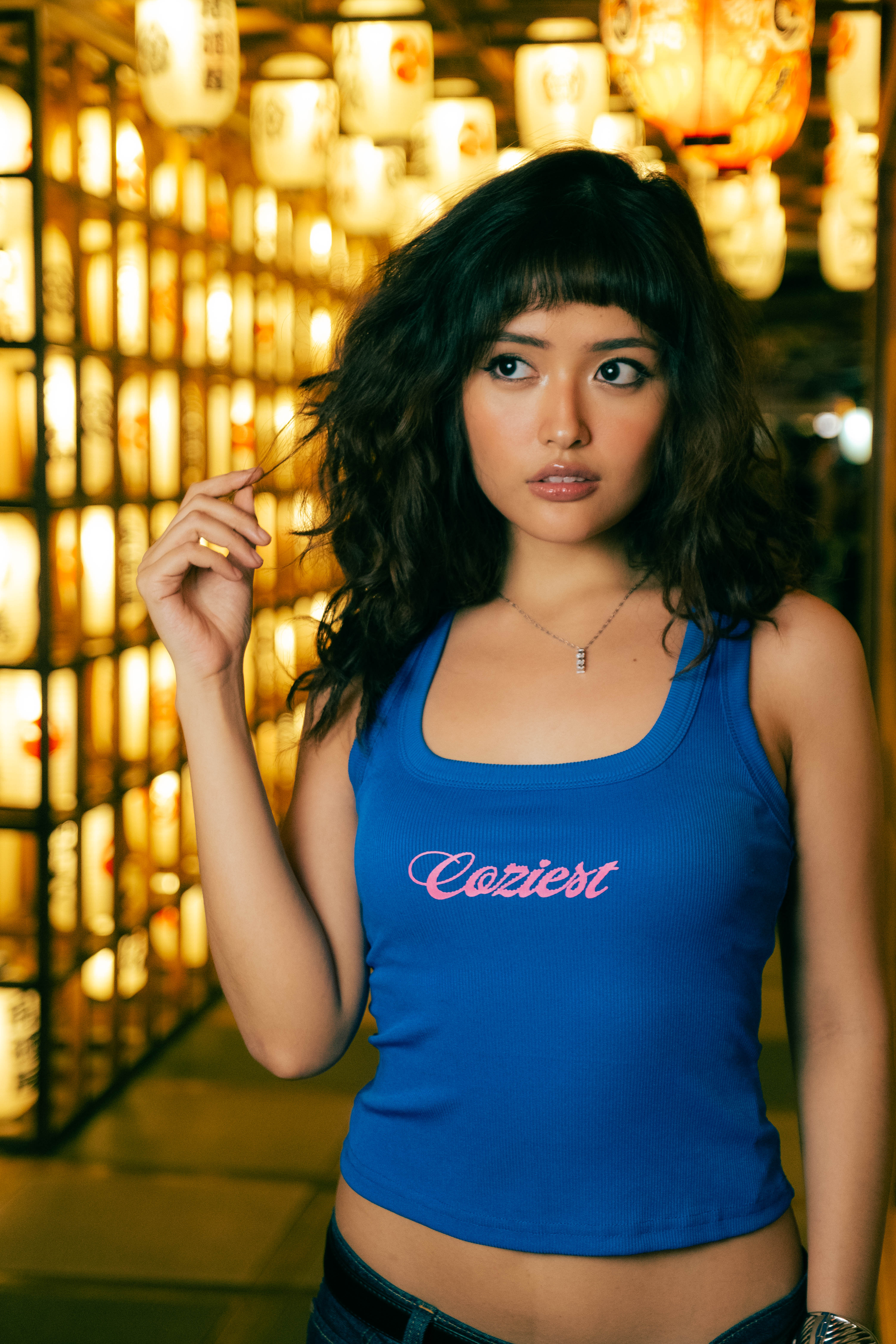 “Grillz” Tank Top in White, Blue and Green