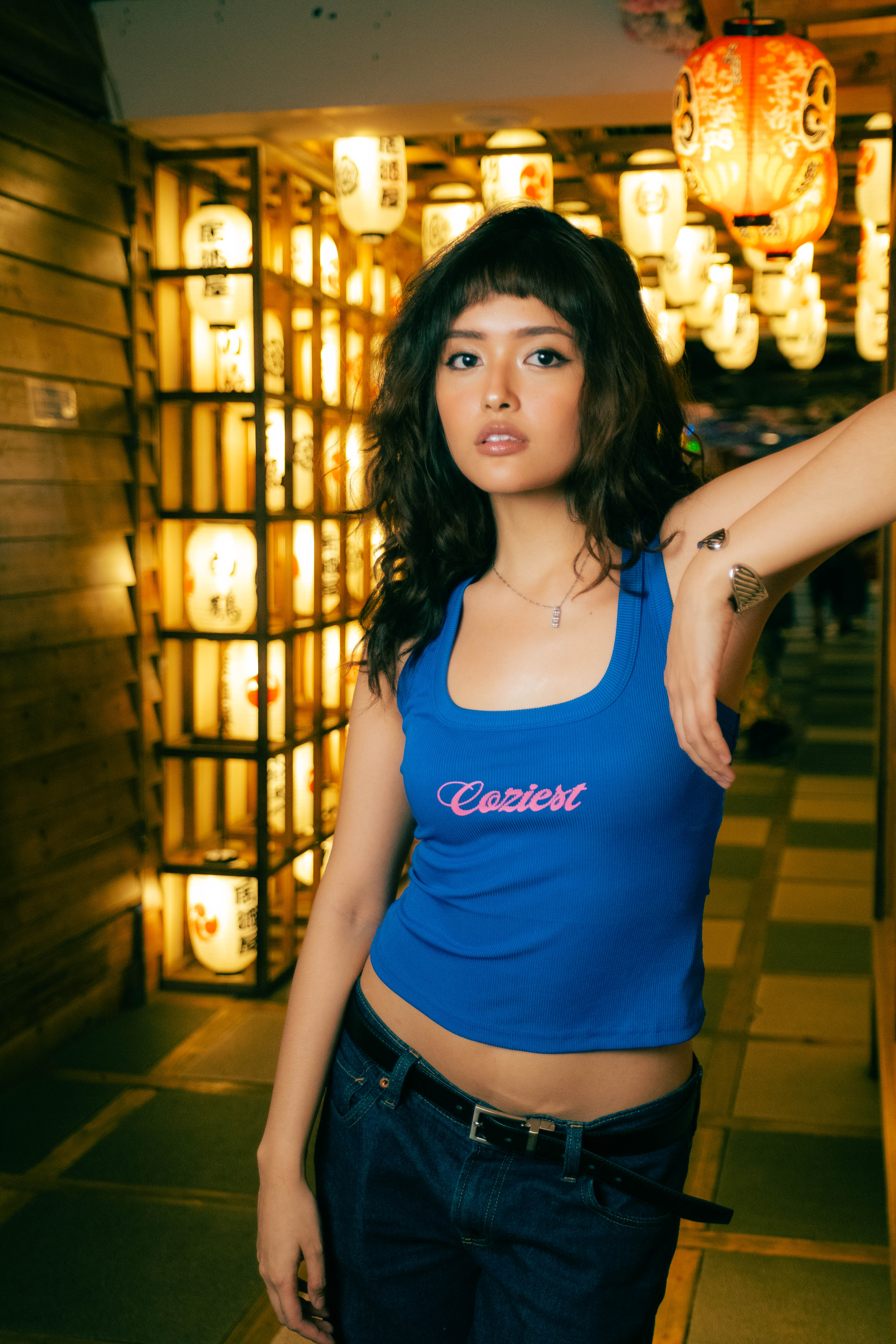 “Grillz” Tank Top in White, Blue and Green