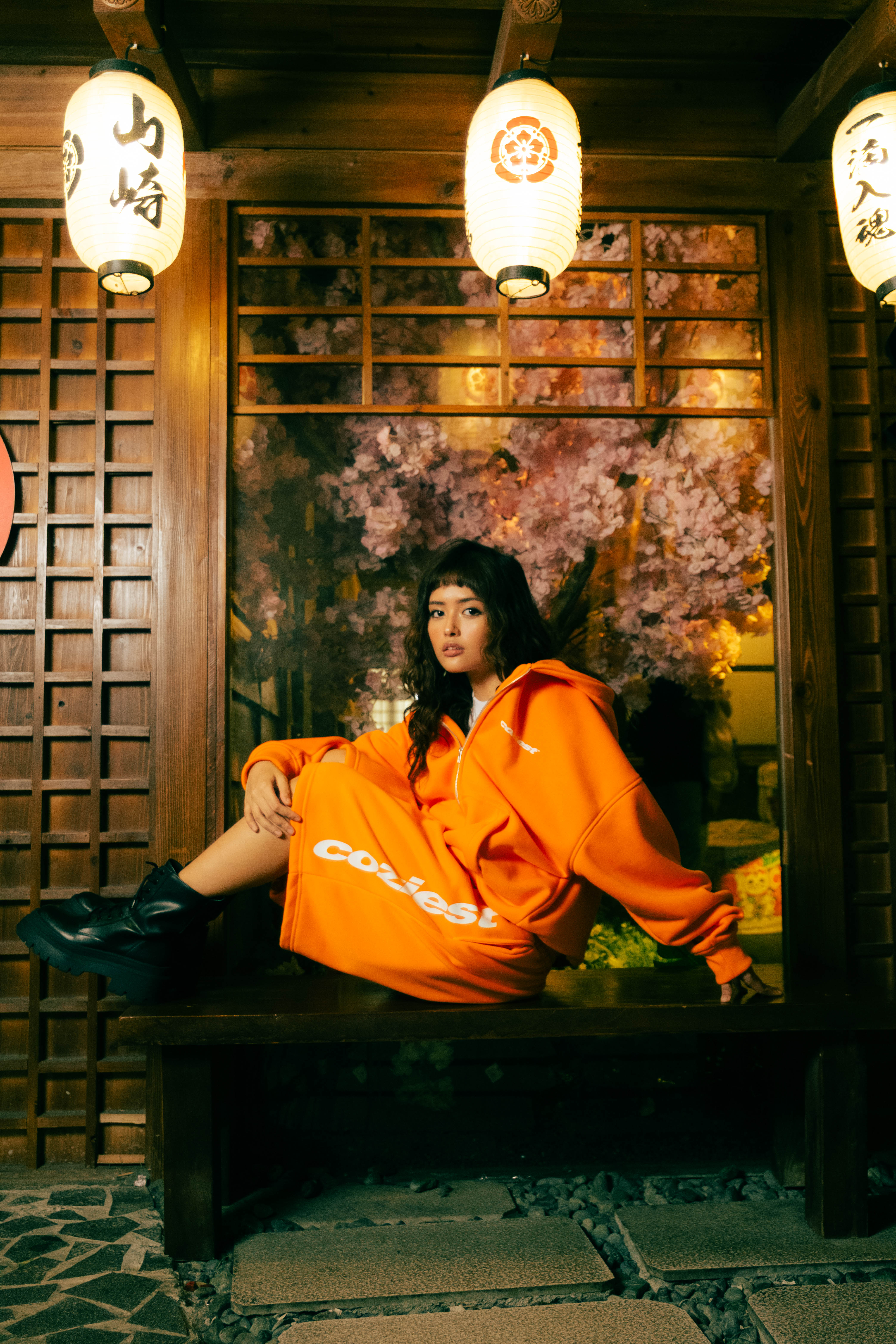“Italic” Sweatshort in Orange Colorway