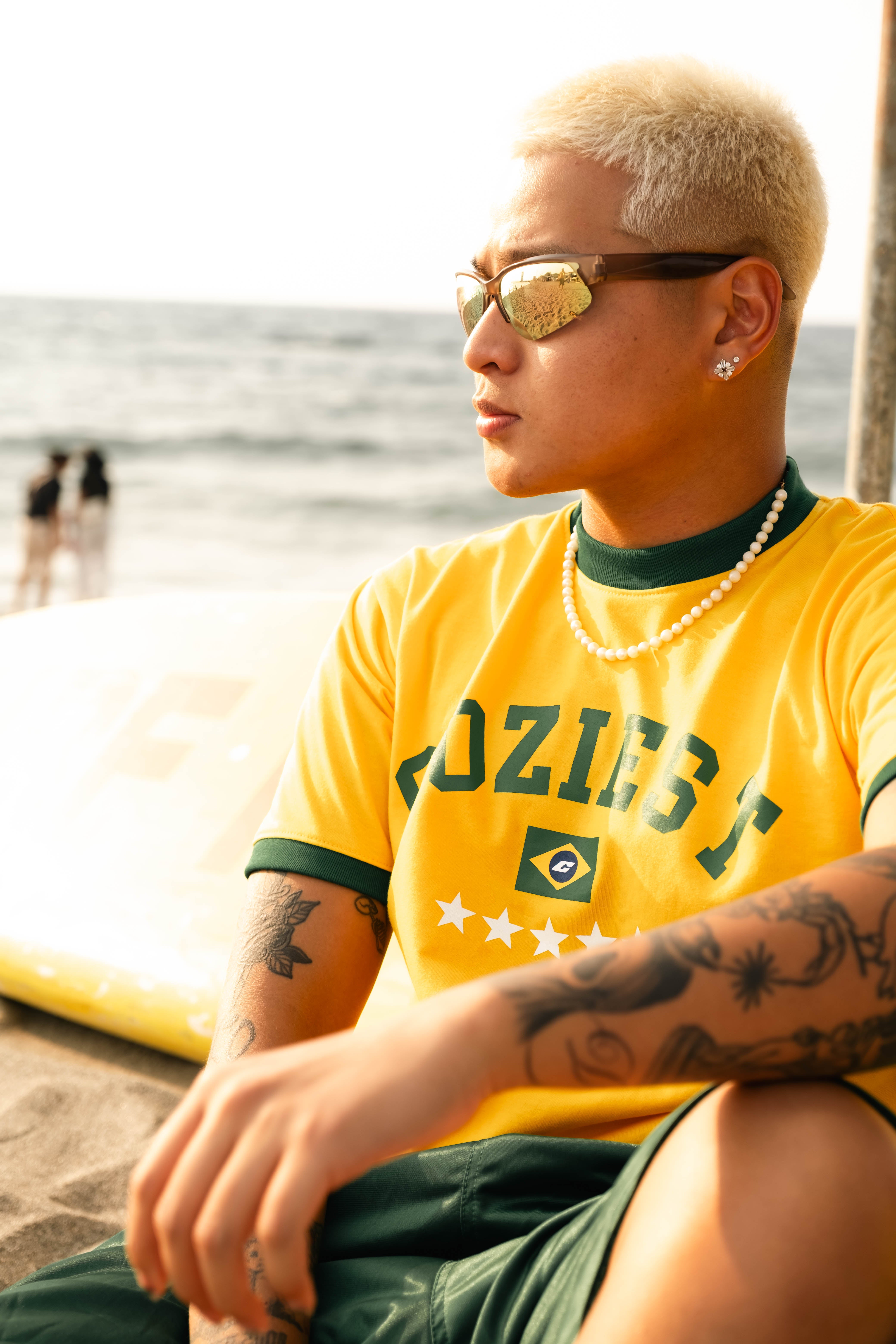 “Summer Ringer” Tee in Mustard Colorway