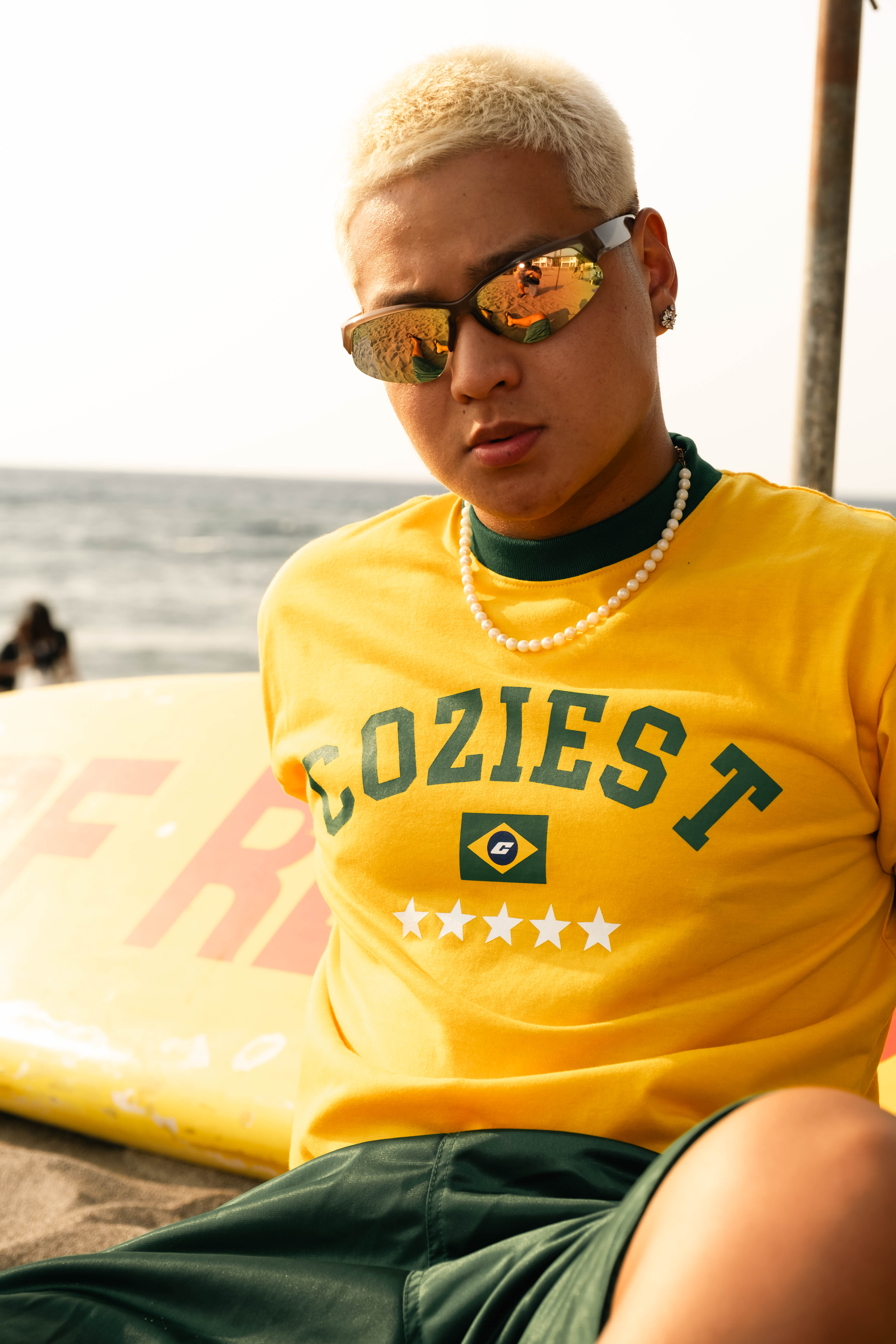 “Summer Ringer” Tee in Mustard Colorway