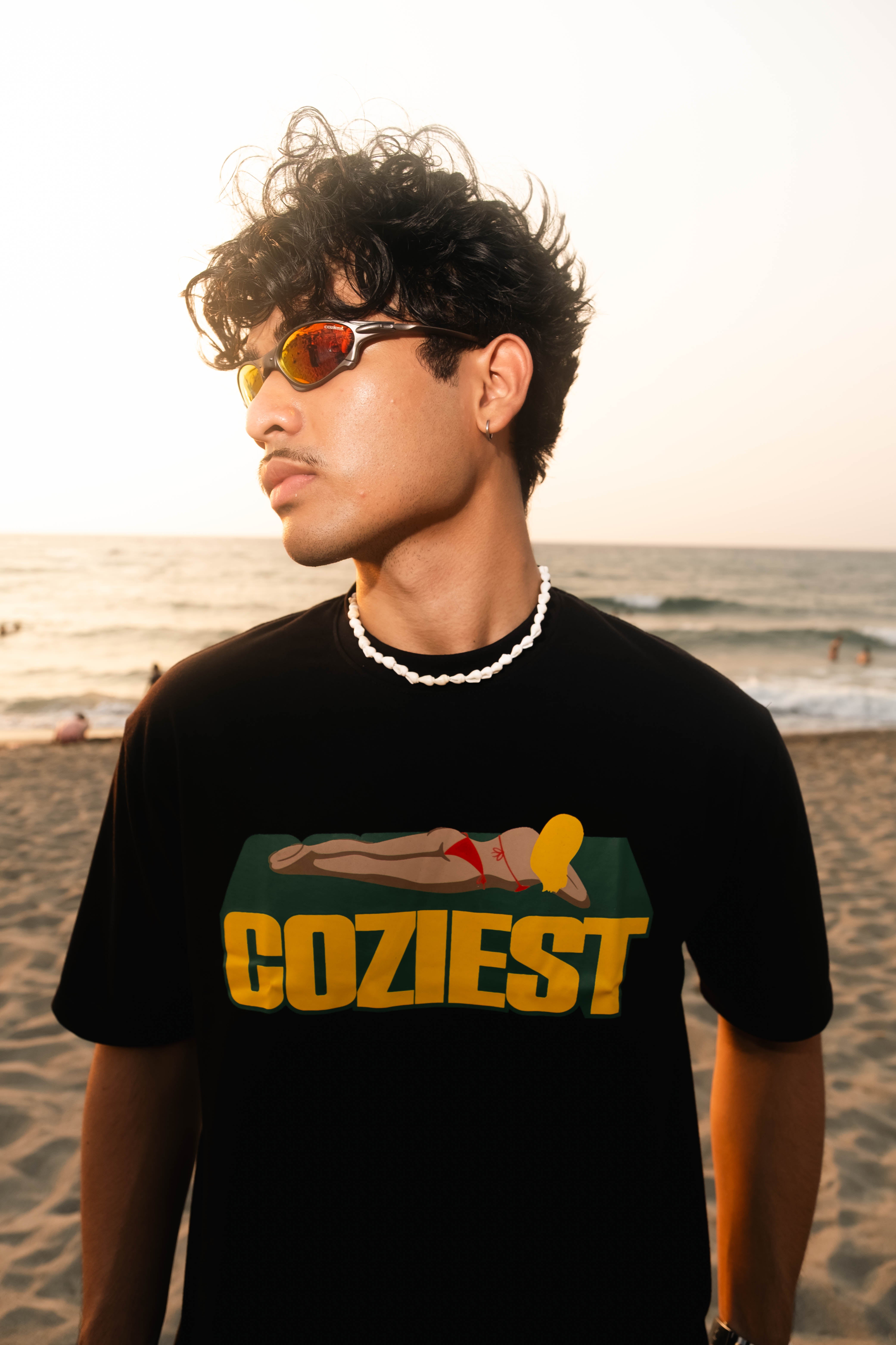 "Sun Bathing" Tee in Black Colorway