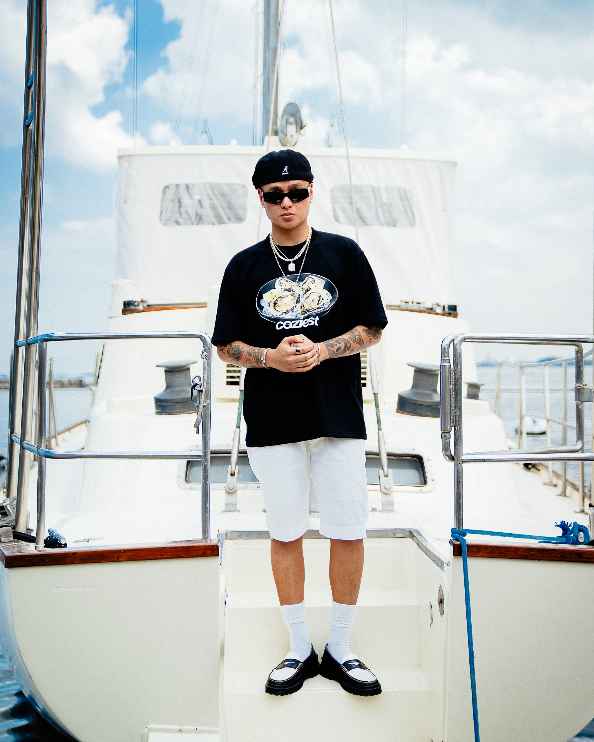 "Oyster" Tee in Black Colorway