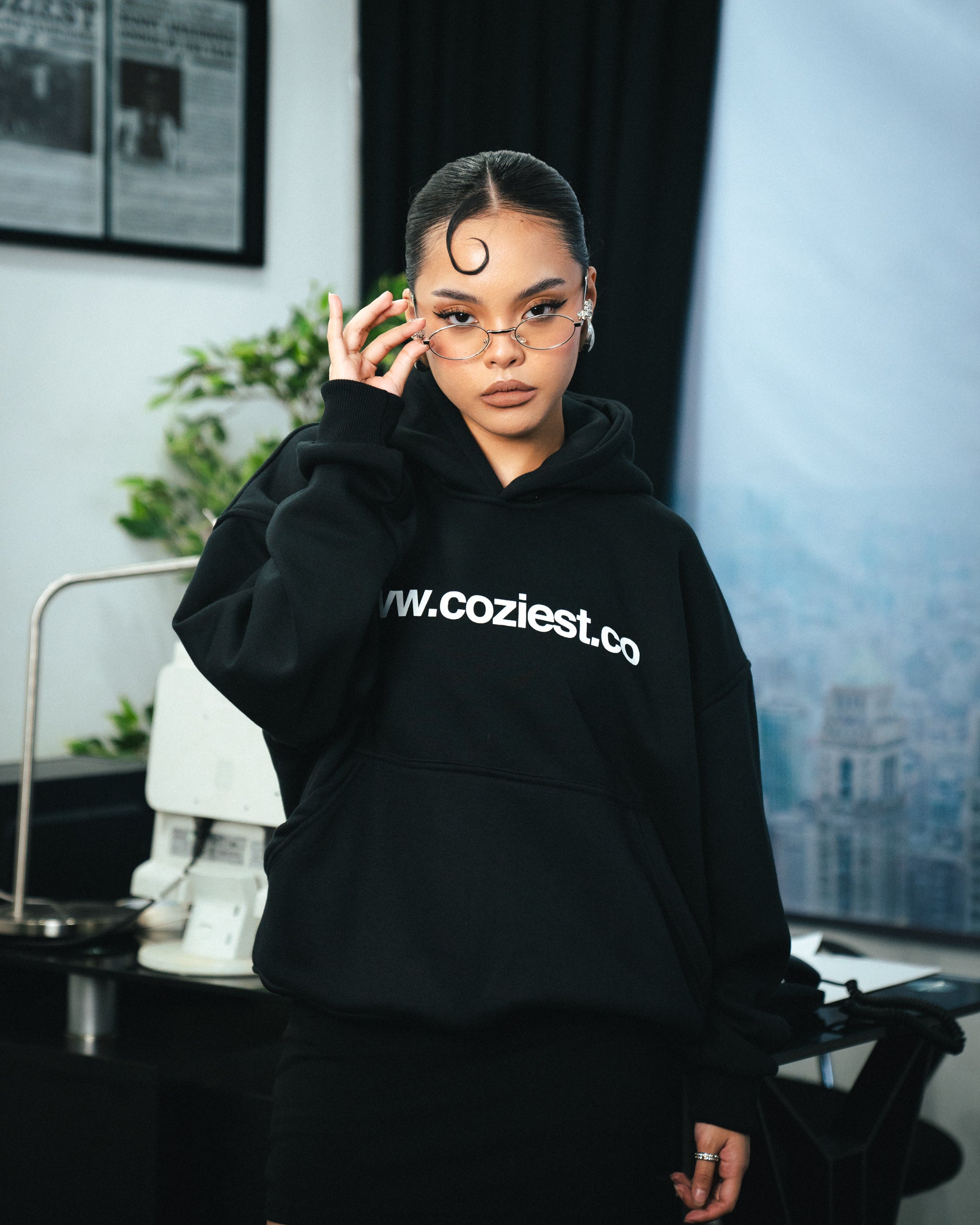 "www" Hoodie in Black Colorway