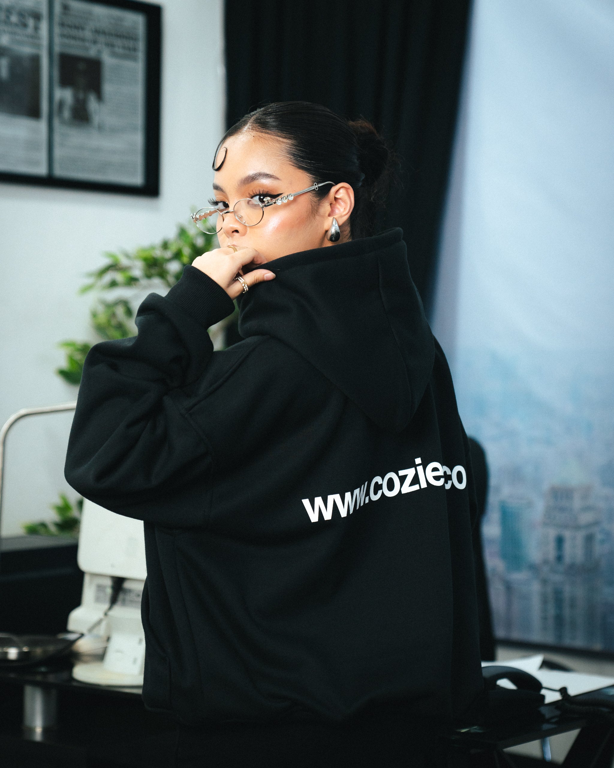"www" Hoodie in Black Colorway