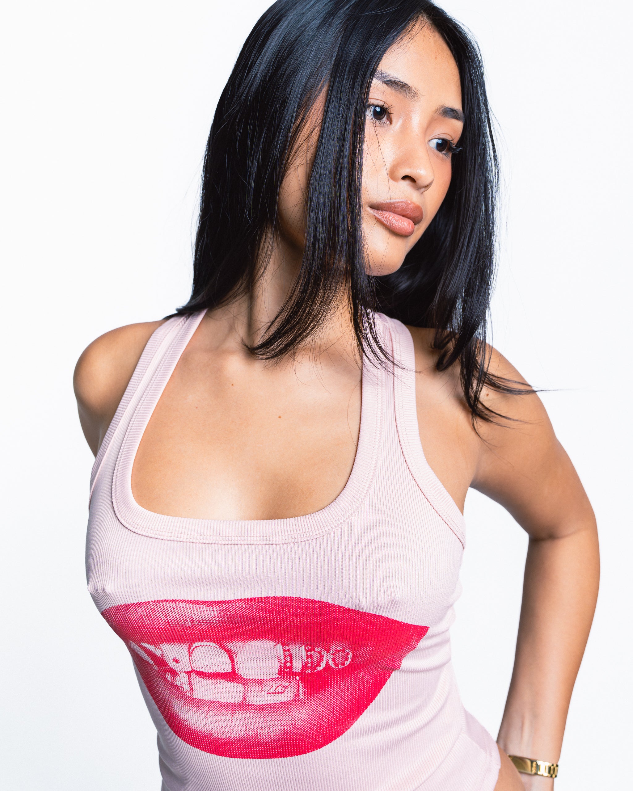 "I DO” Tank Top in Pastel Pink Colorway