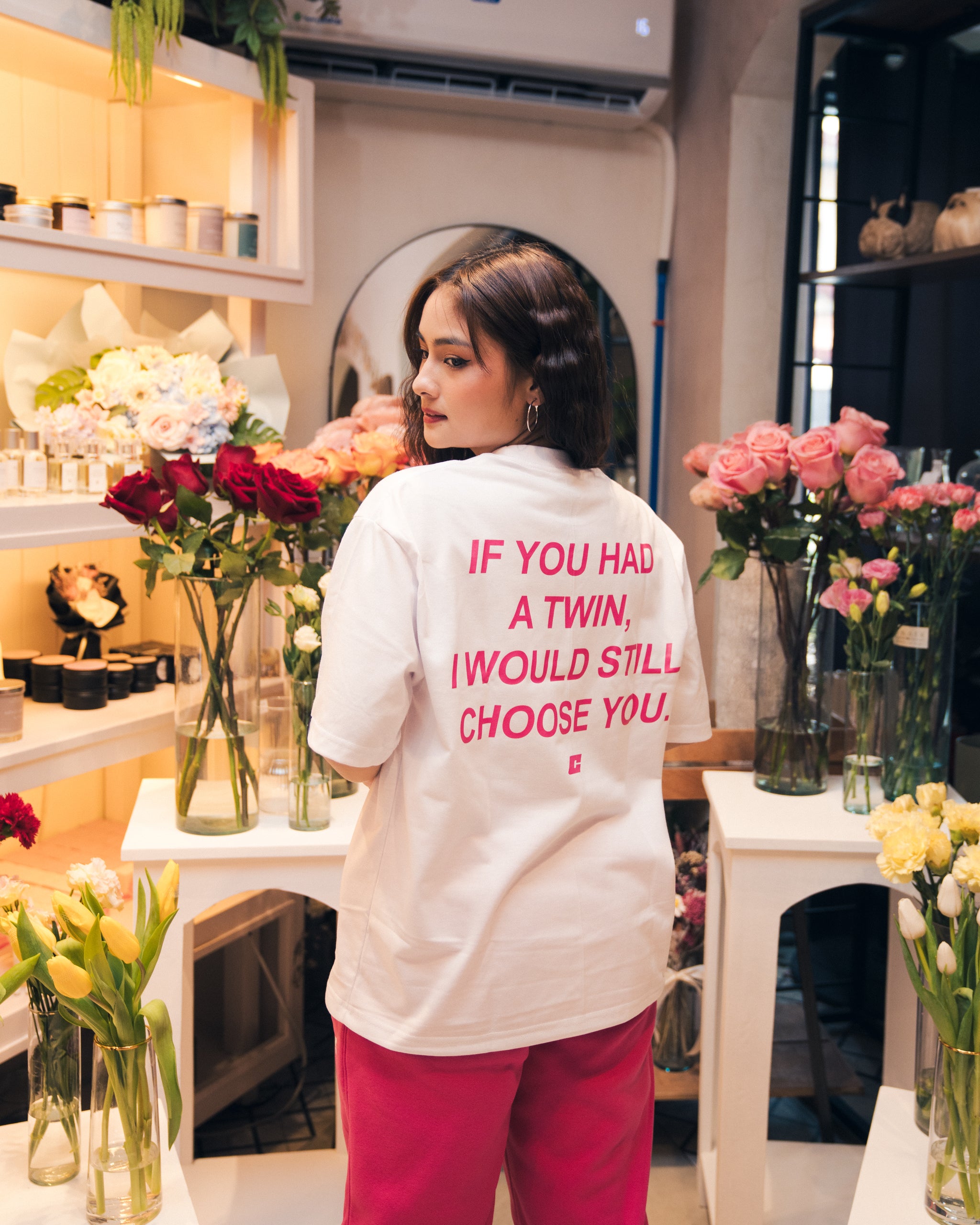 "Twin" Tee in White Colorway