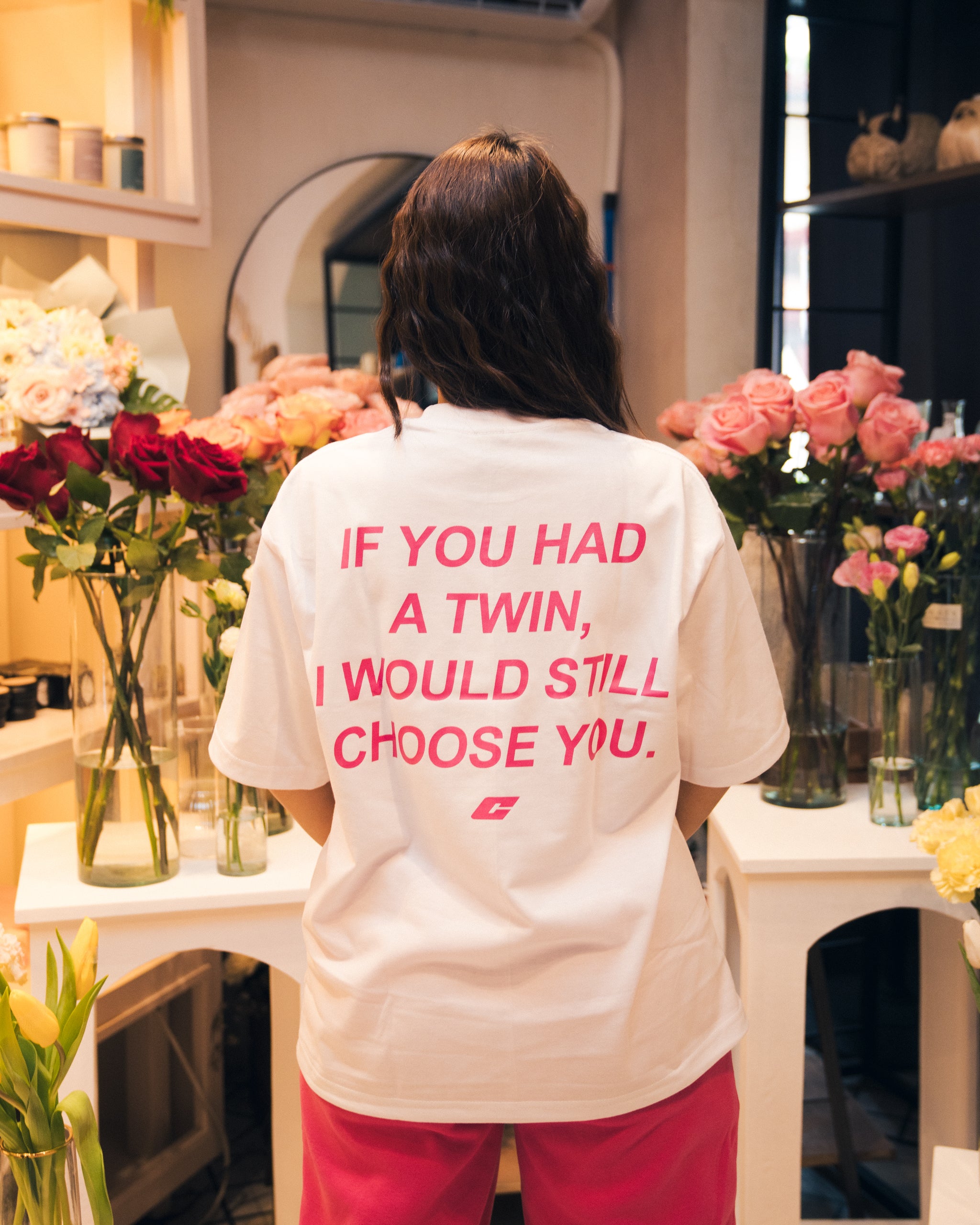 "Twin" Tee in White Colorway