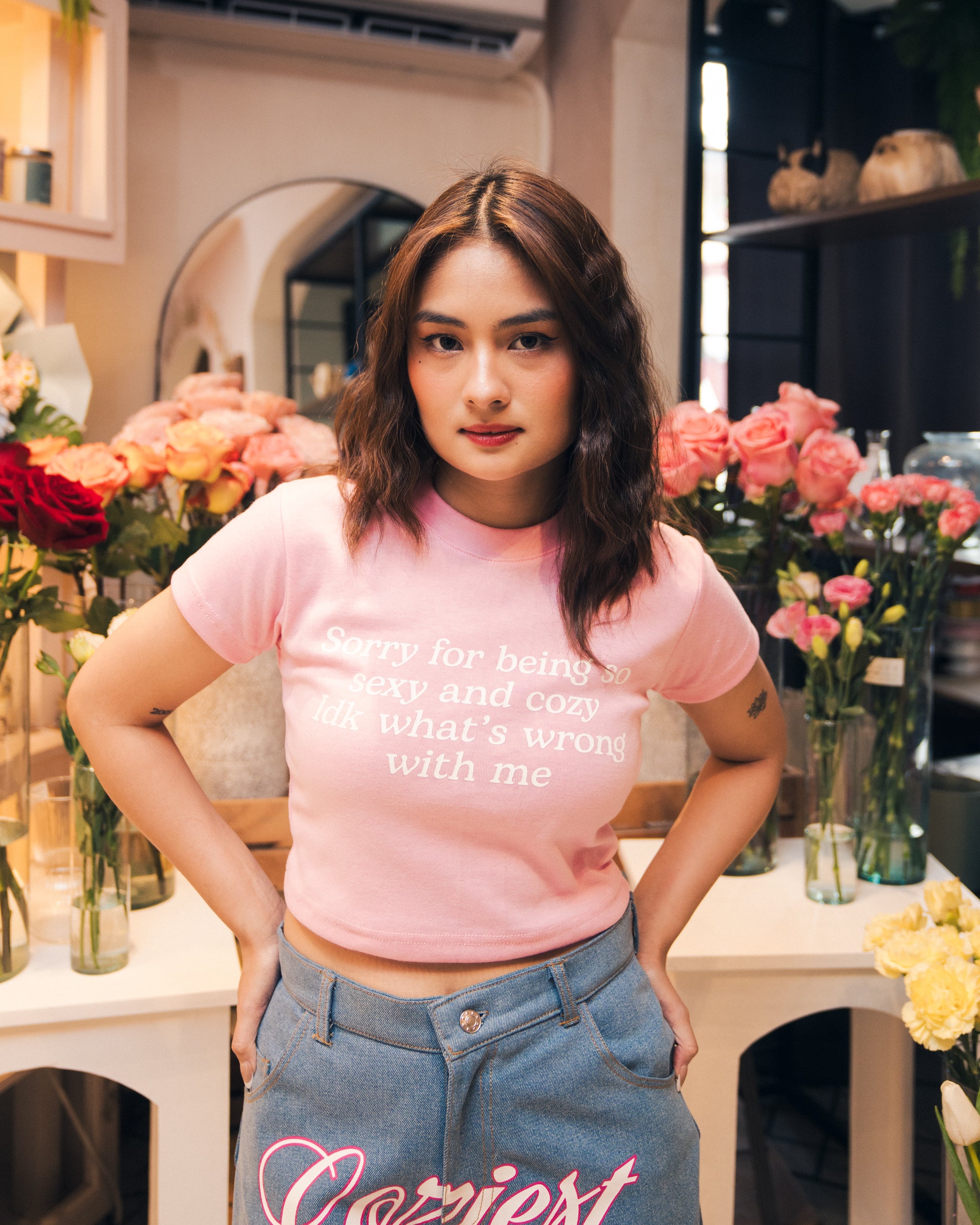 "So Cozy" Crop Top in Pink Colorway