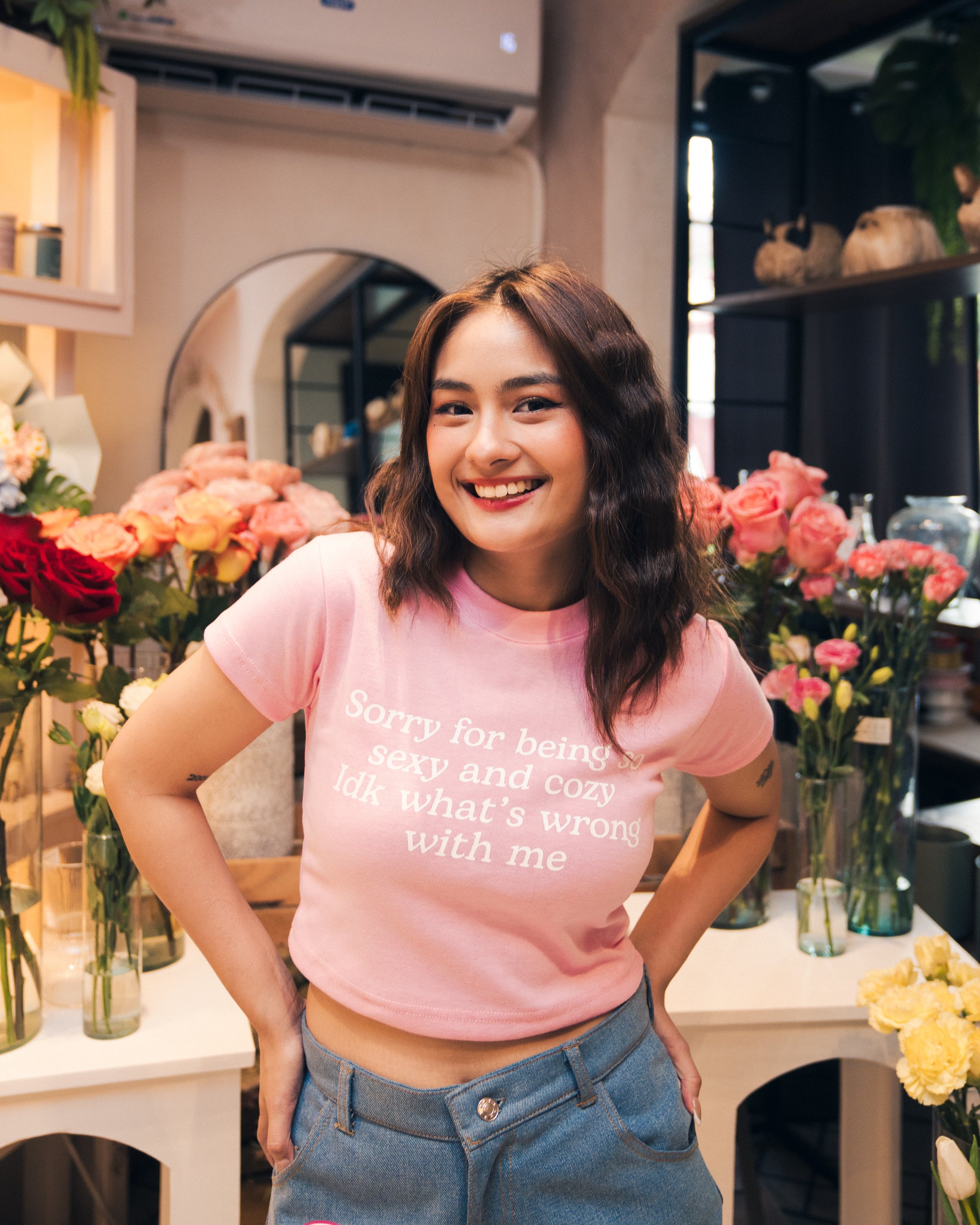 "So Cozy" Crop Top in Pink Colorway