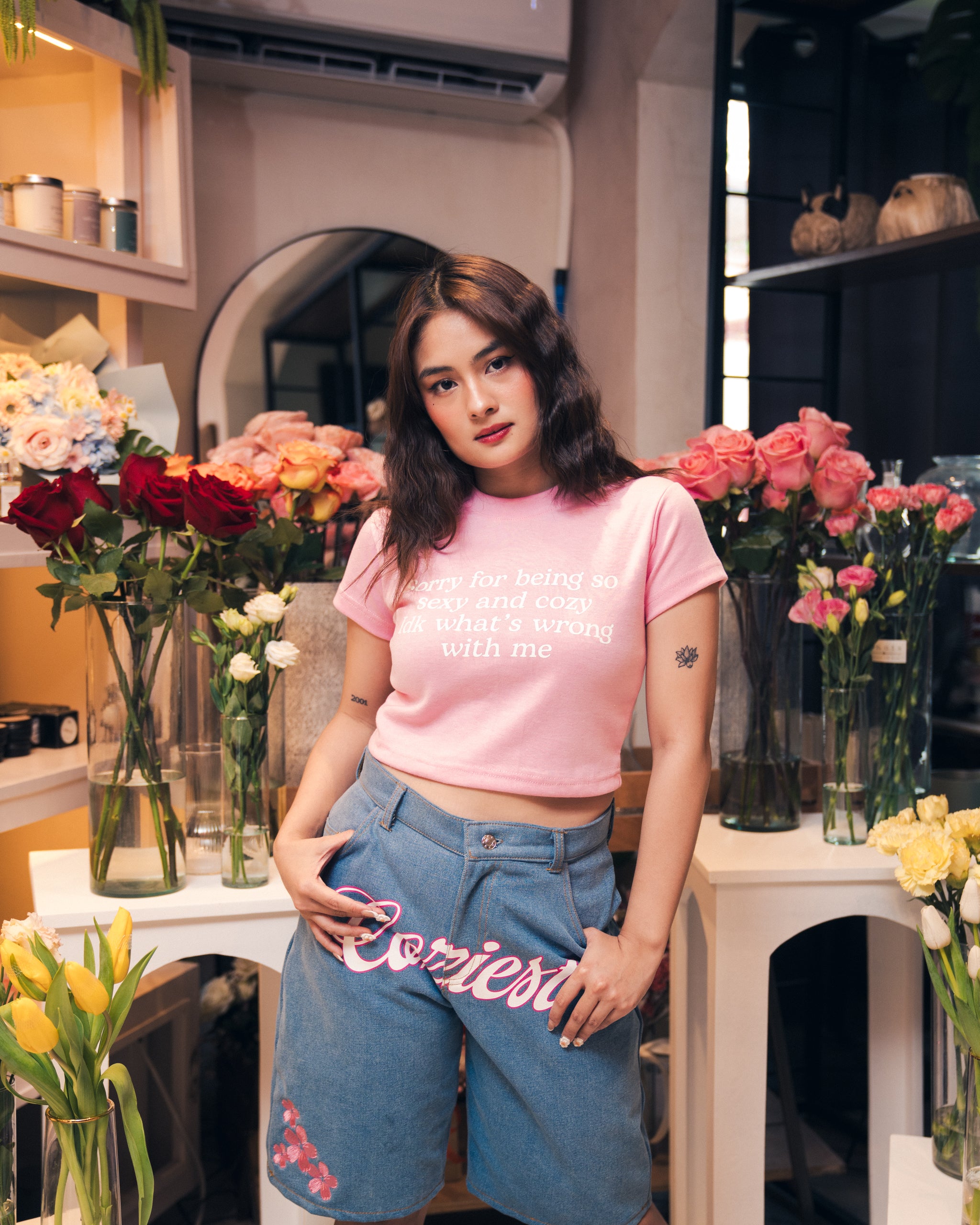 "So Cozy" Crop Top in Pink Colorway